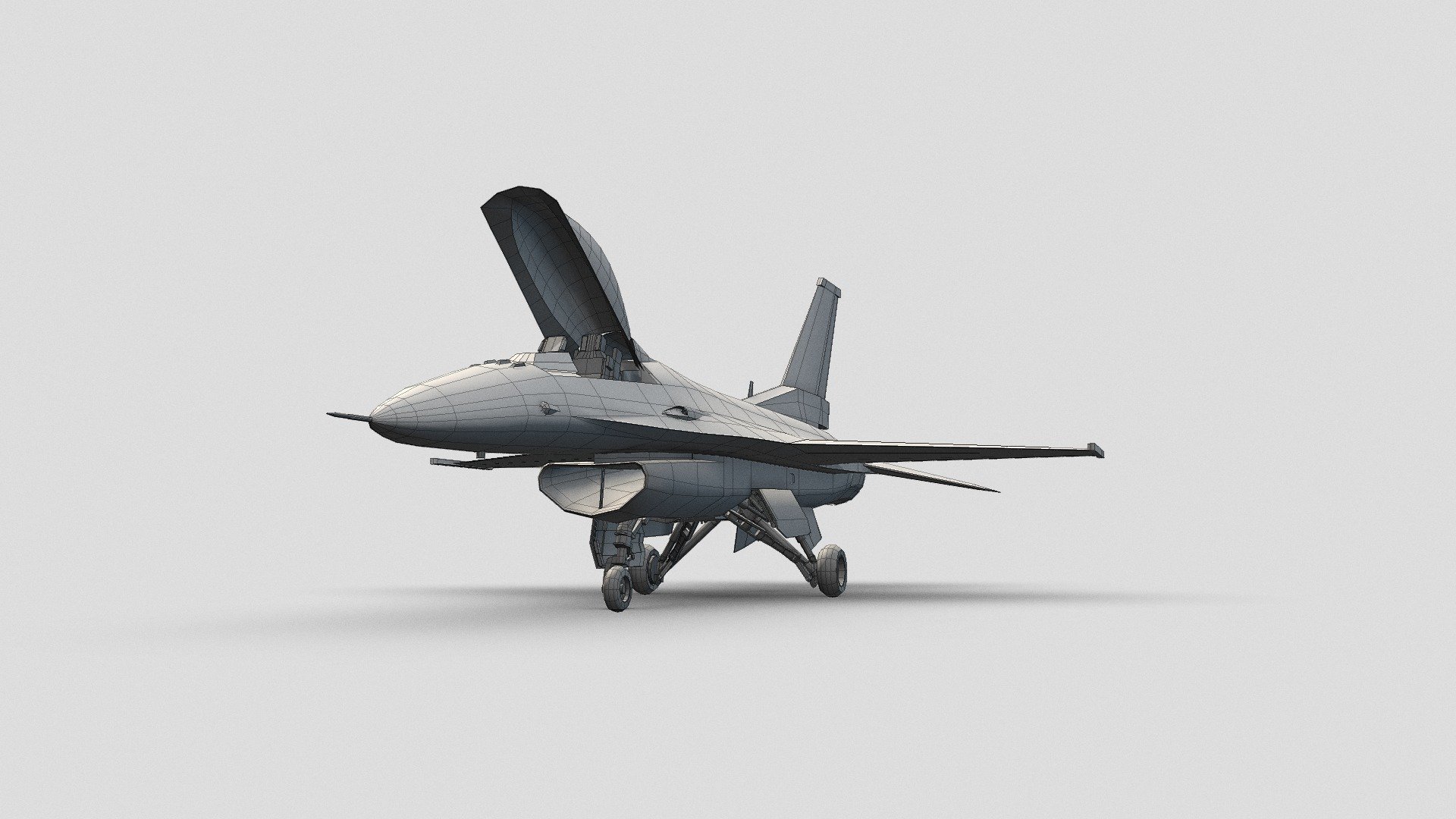 F-16 Mesh (Posed) 3d model