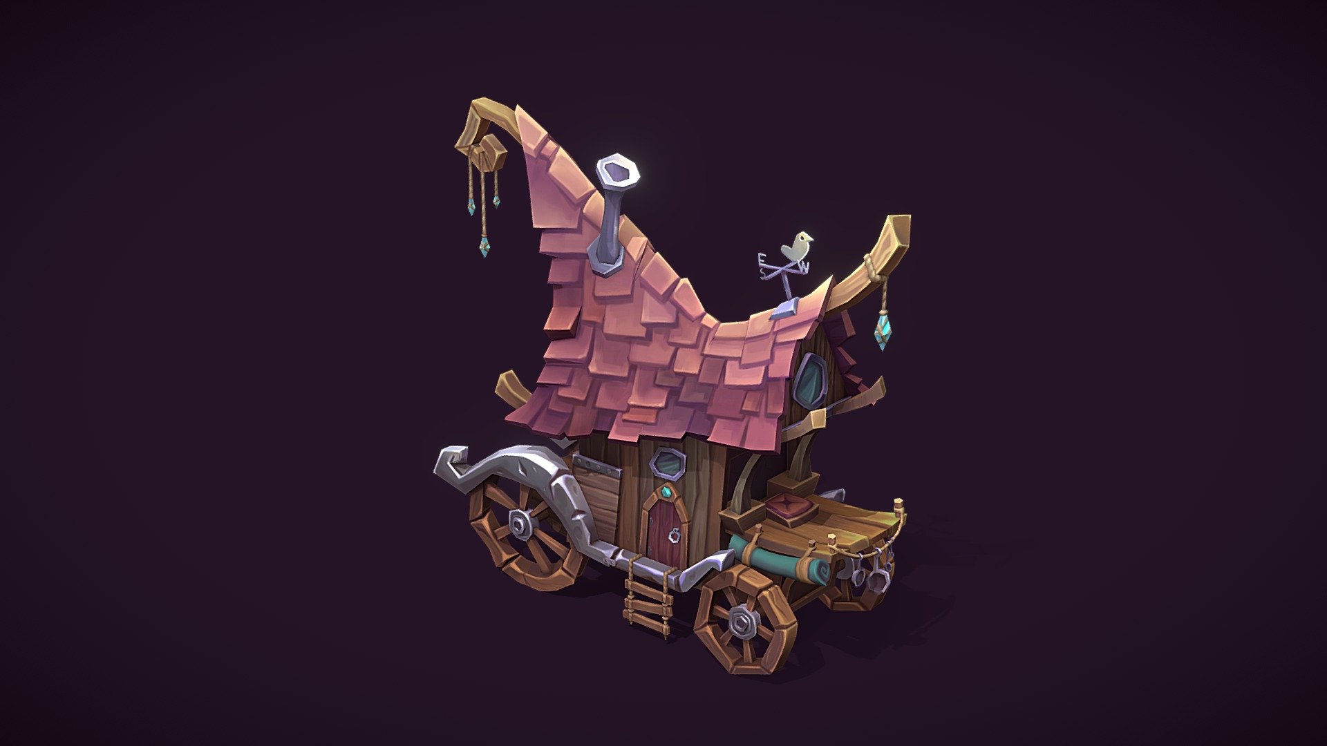 Stylized wagon 3d model