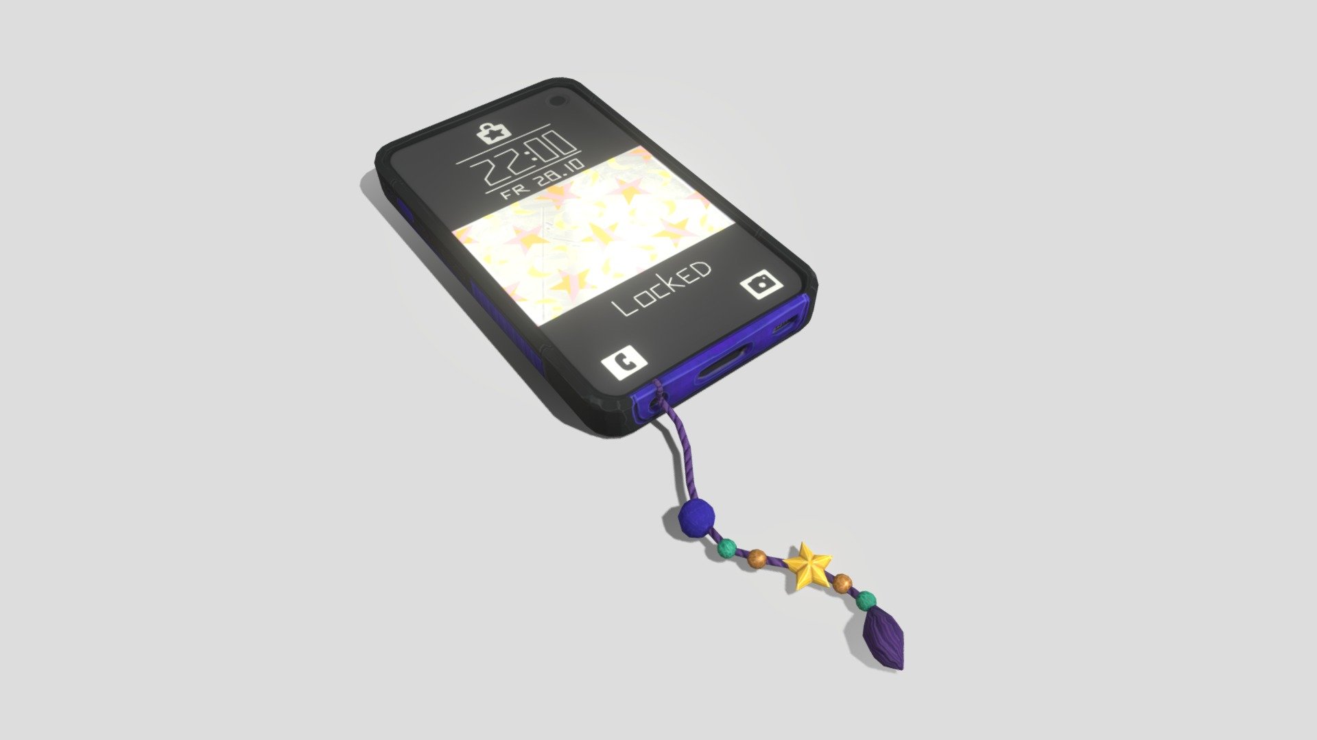 Smartphone with Charm 3d model