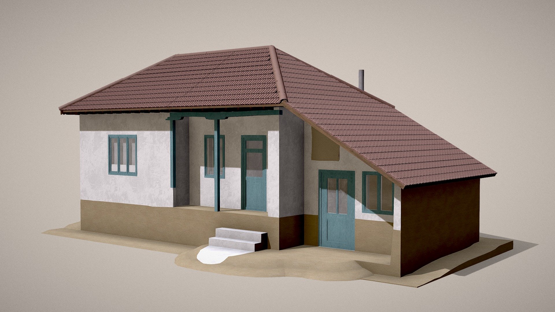 Balkan house from Faurei 3d model