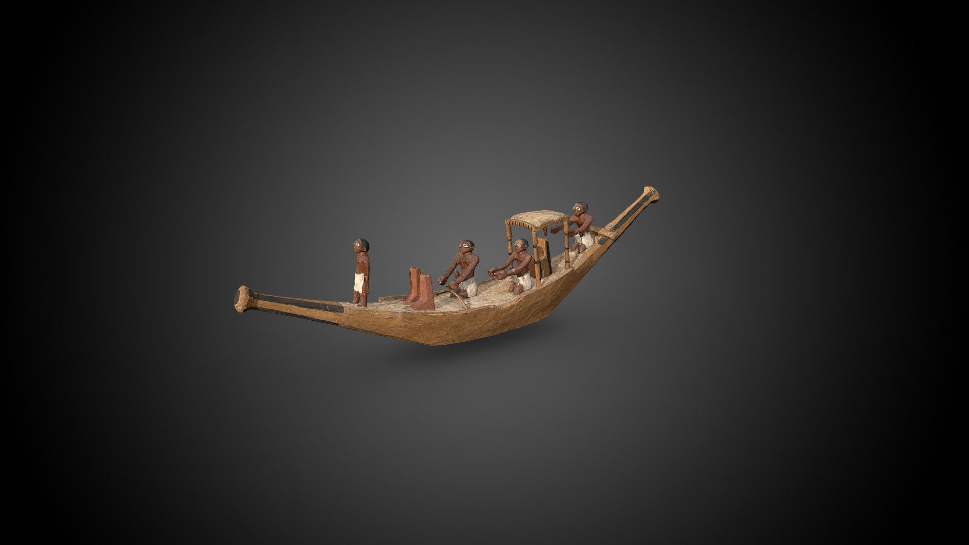 Sailing boat Model with Crew 3d model