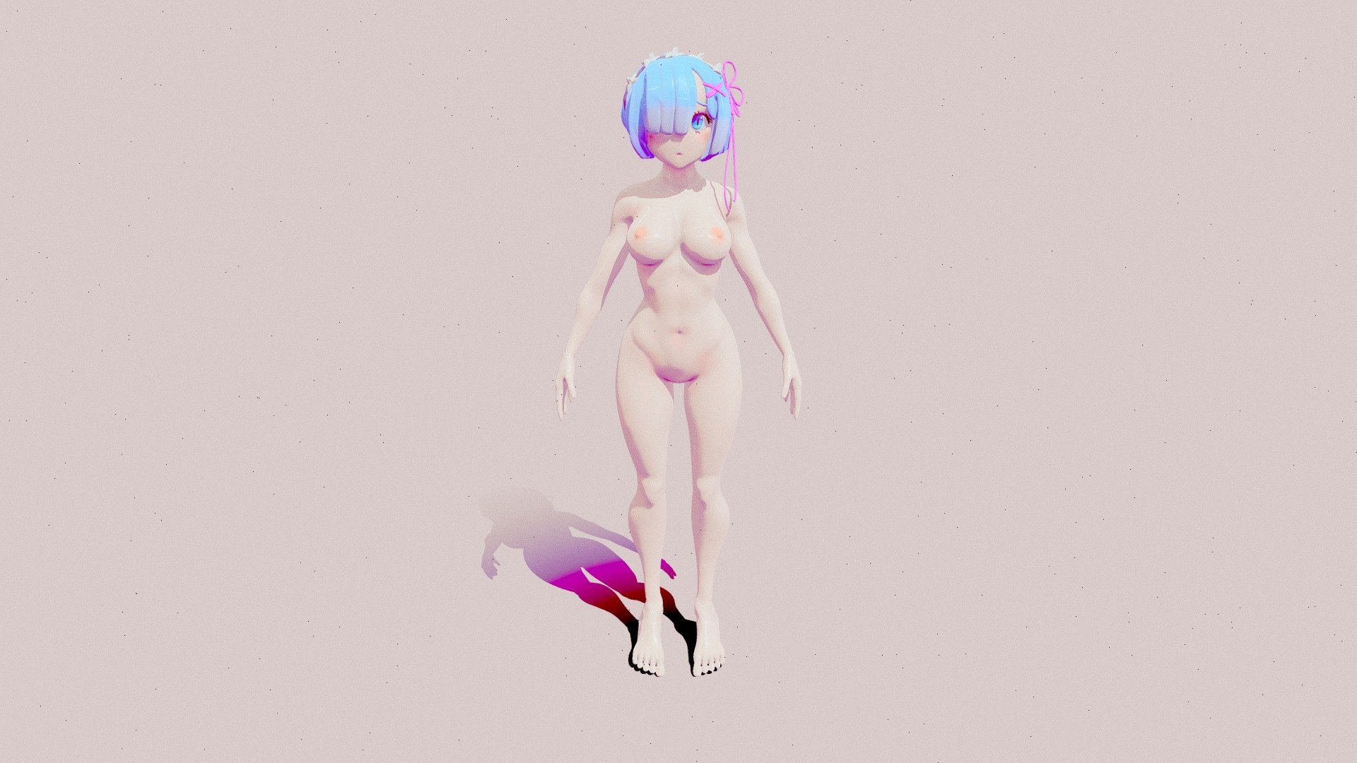 Rem in nude 3d model