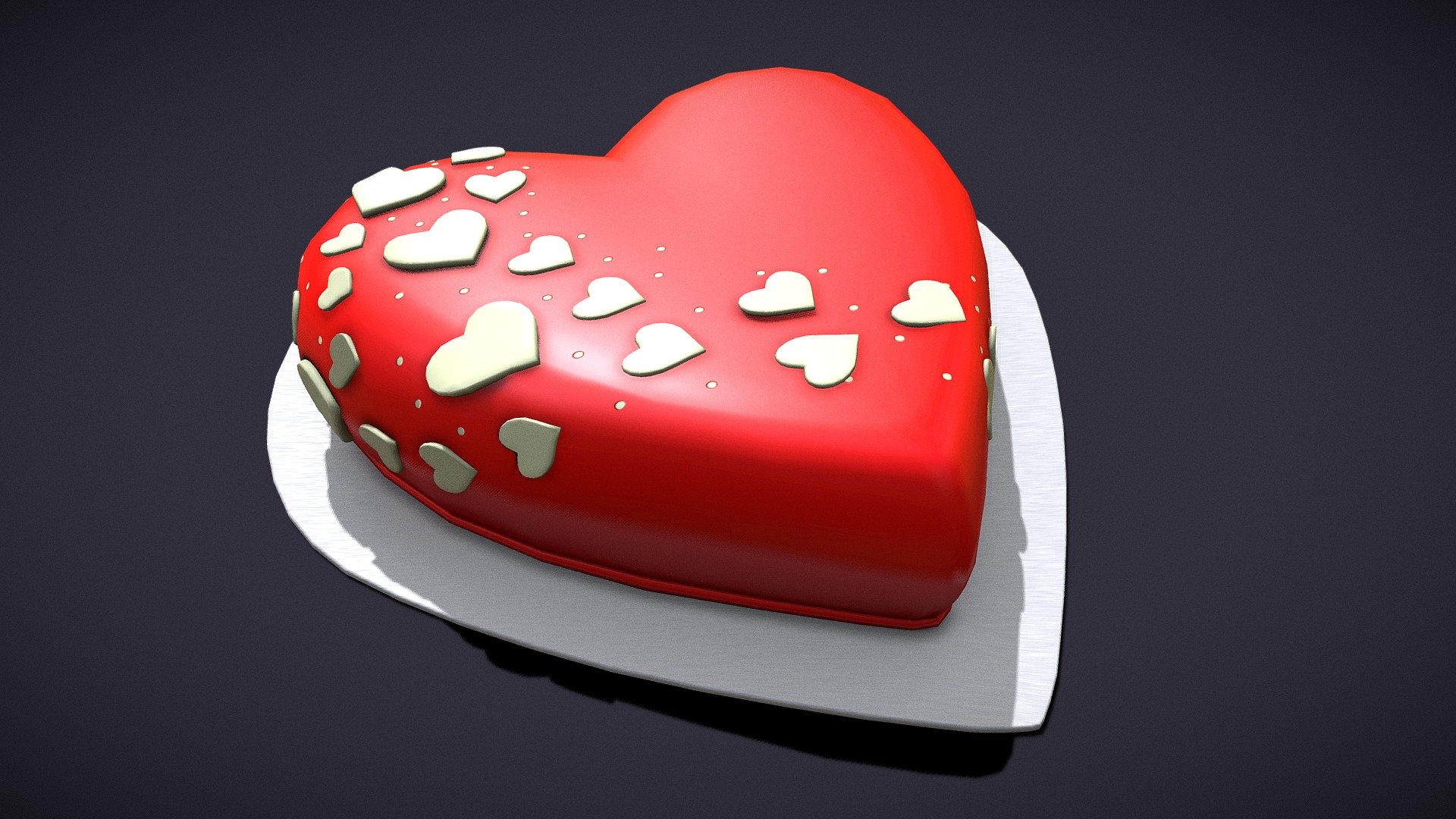 Valentines_Heart_Shaped_Heart_Cake 3d model