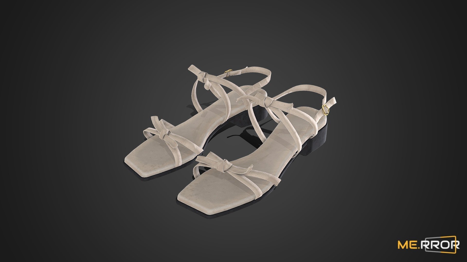 [Game-Ready]Beige Strap Sandals 3d model