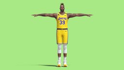 T-Pose rigged Dwight Howard Los Angeles Lakers