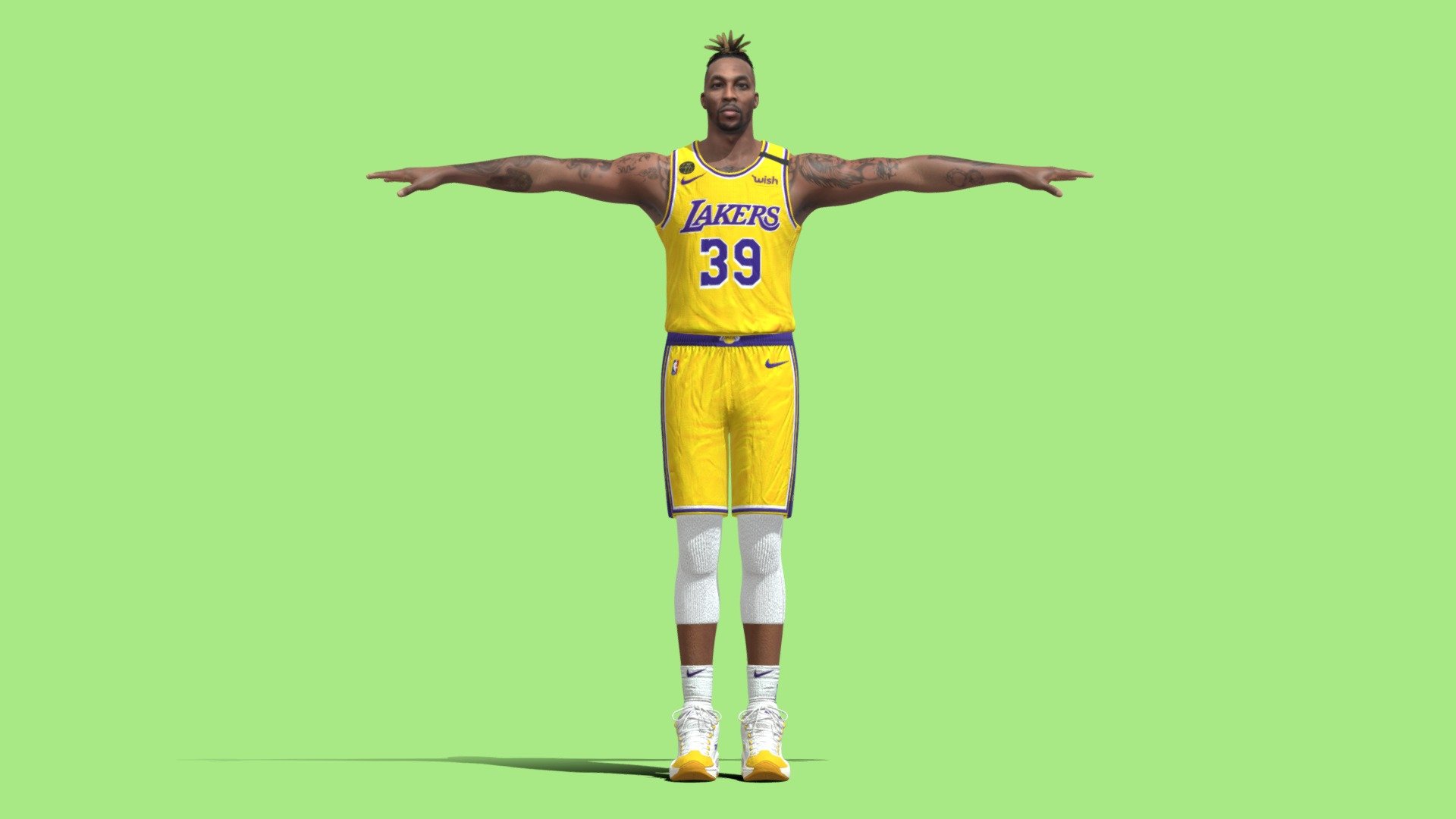 T-Pose rigged Dwight Howard Los Angeles Lakers 3d model