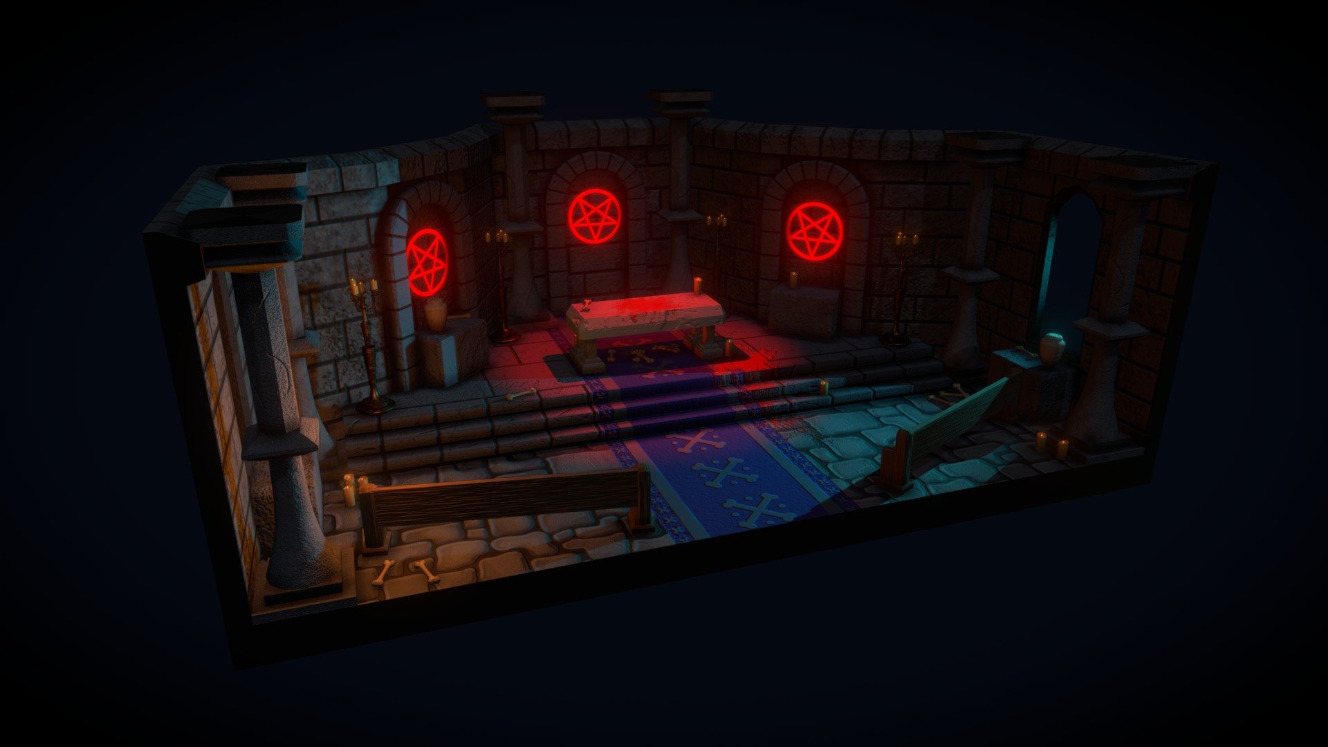 Sacrificial Altar in Crypt 3d model