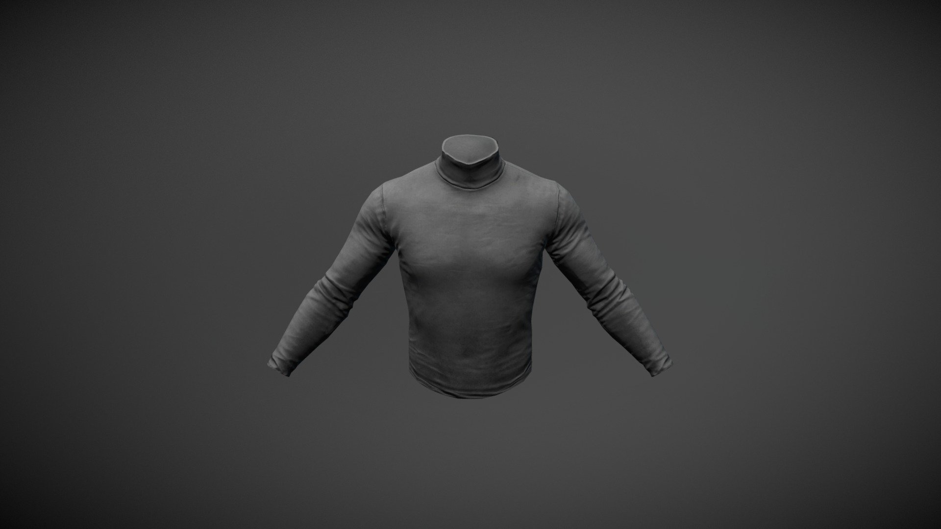 LONG SLEEVED TURTLENECK (BLACK) 3d model