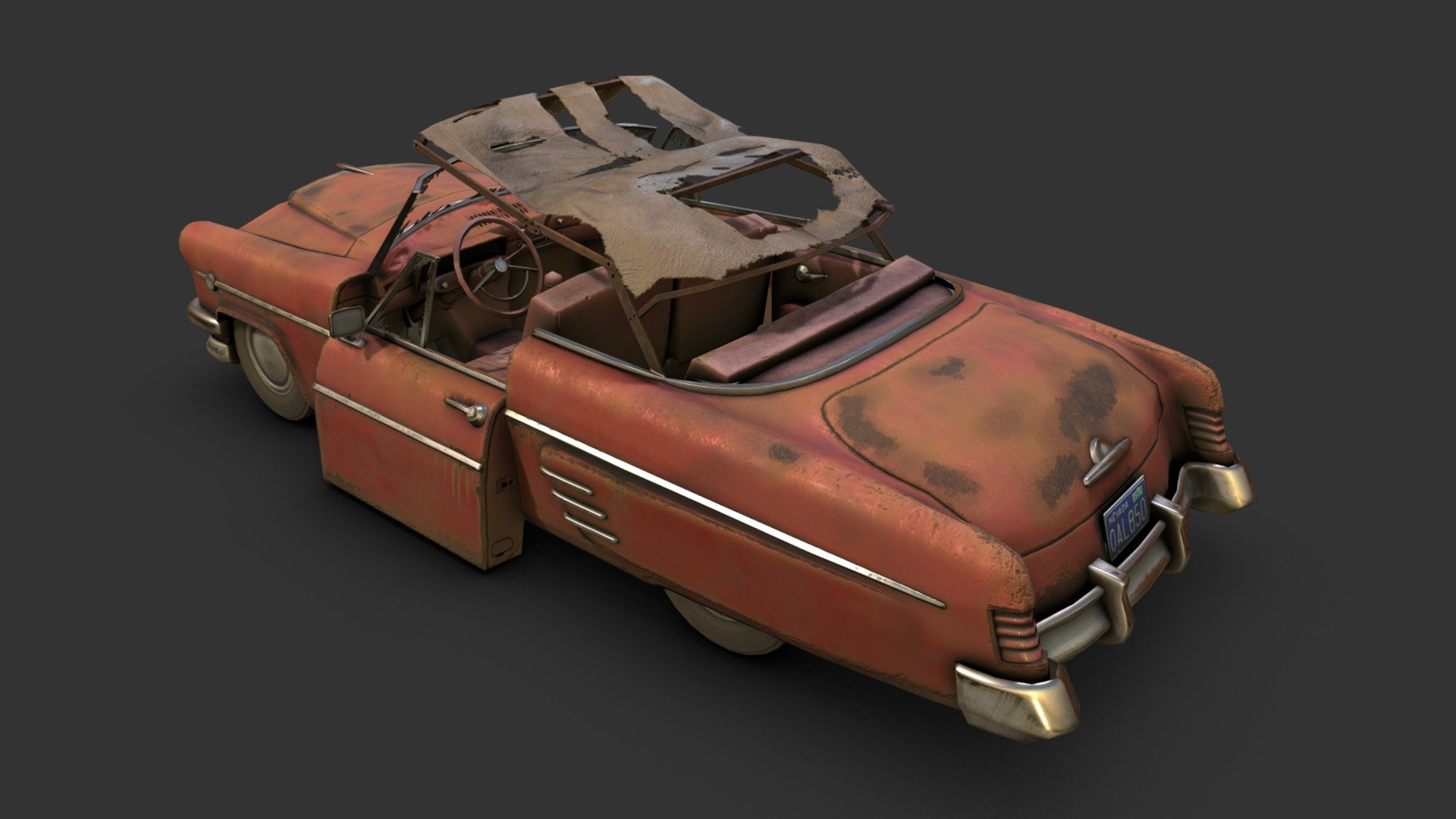 Abandoned Convertible 3d model