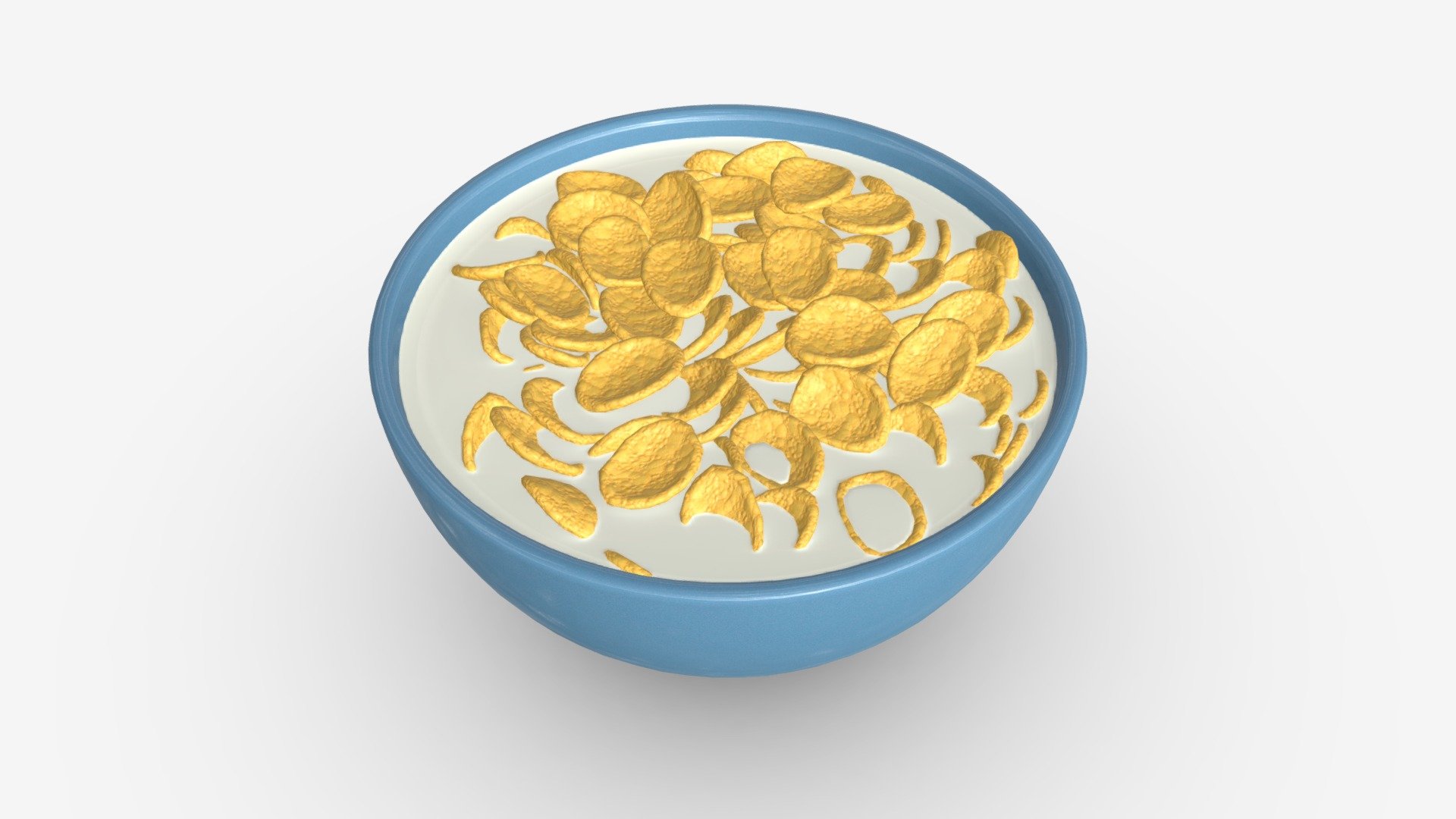 Bowl with Cornflakes 01 3d model