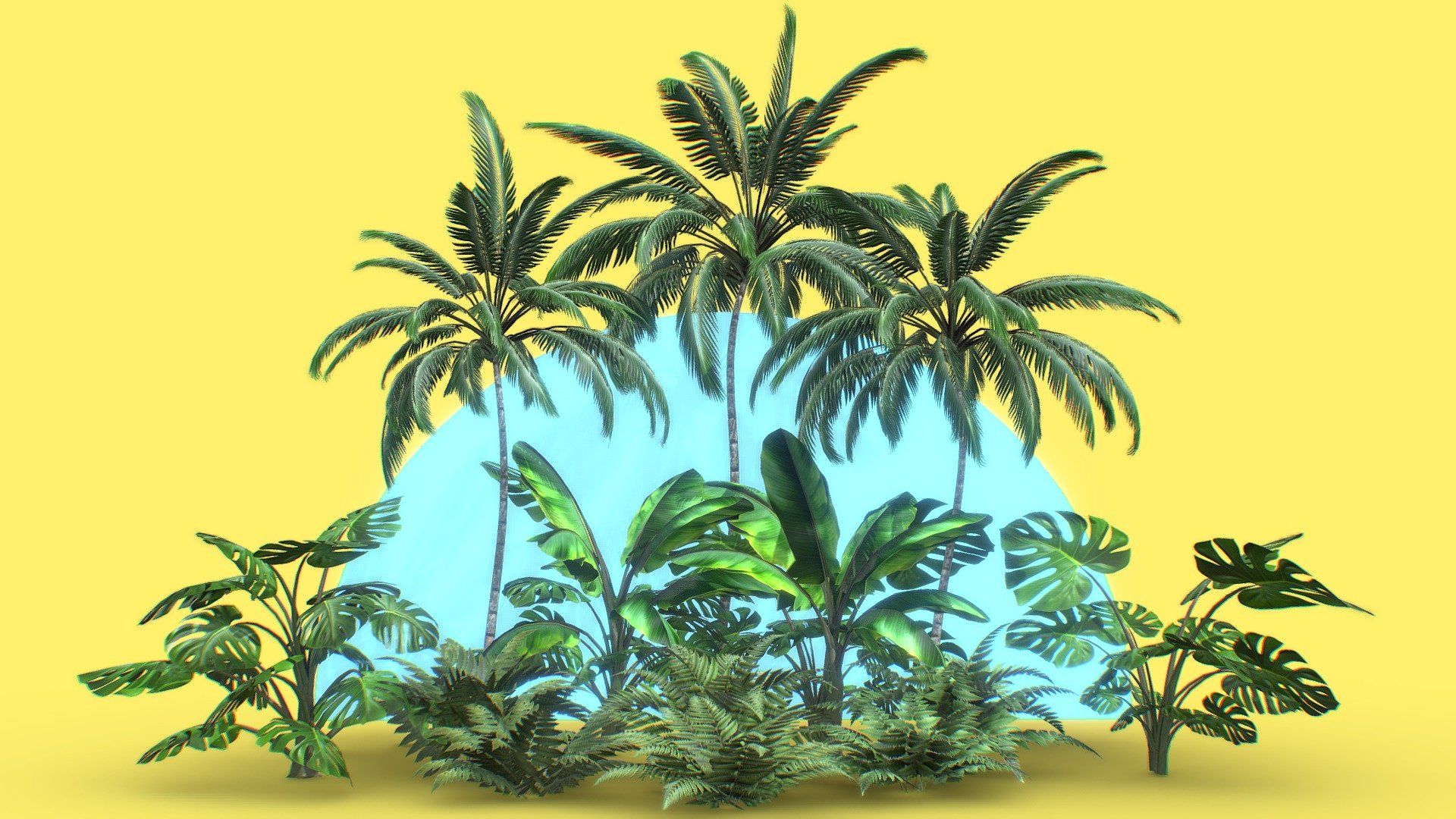 Tropical Plants Pack M02P 3d model