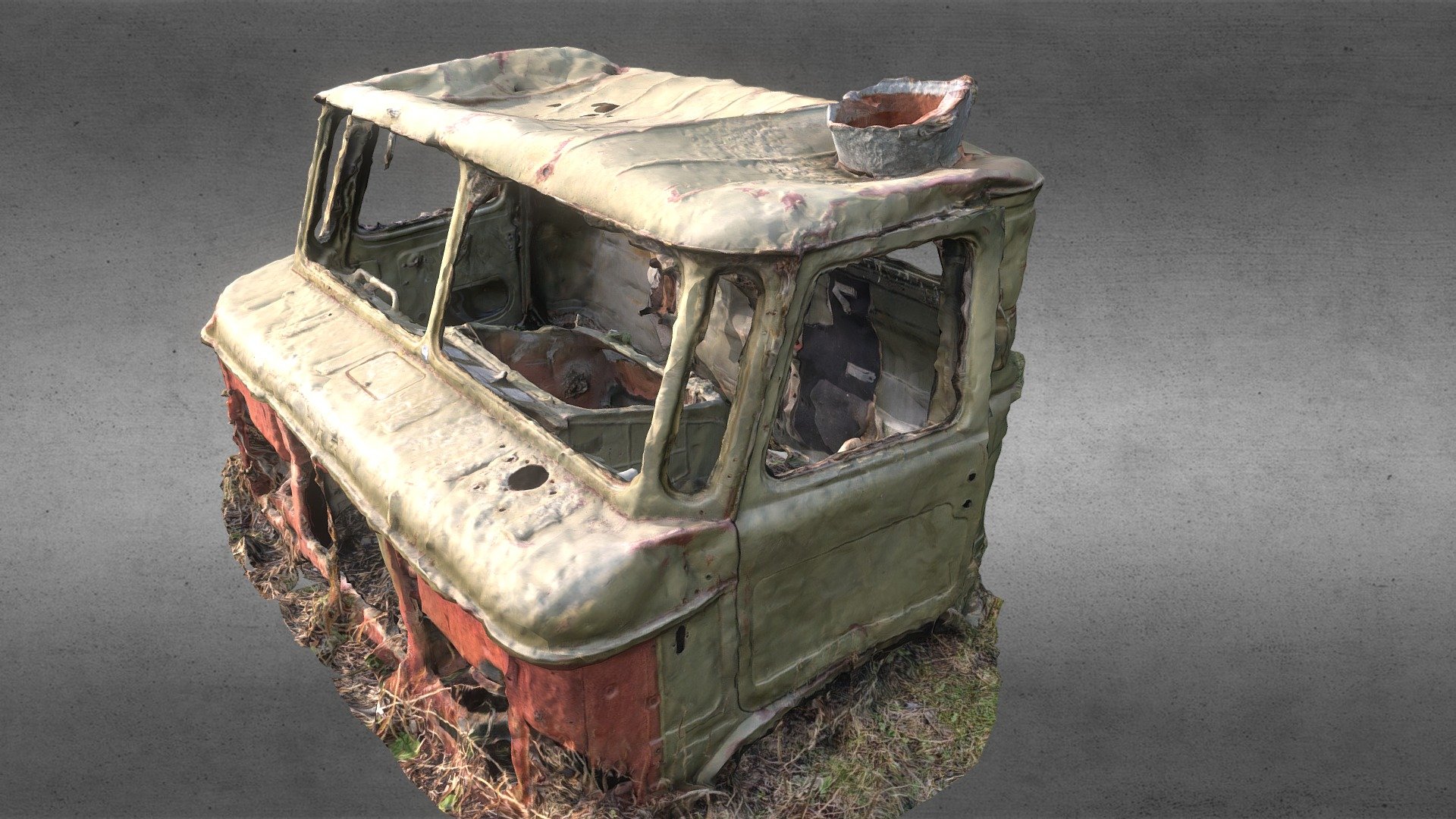 Destroyed drivers cab 3d model