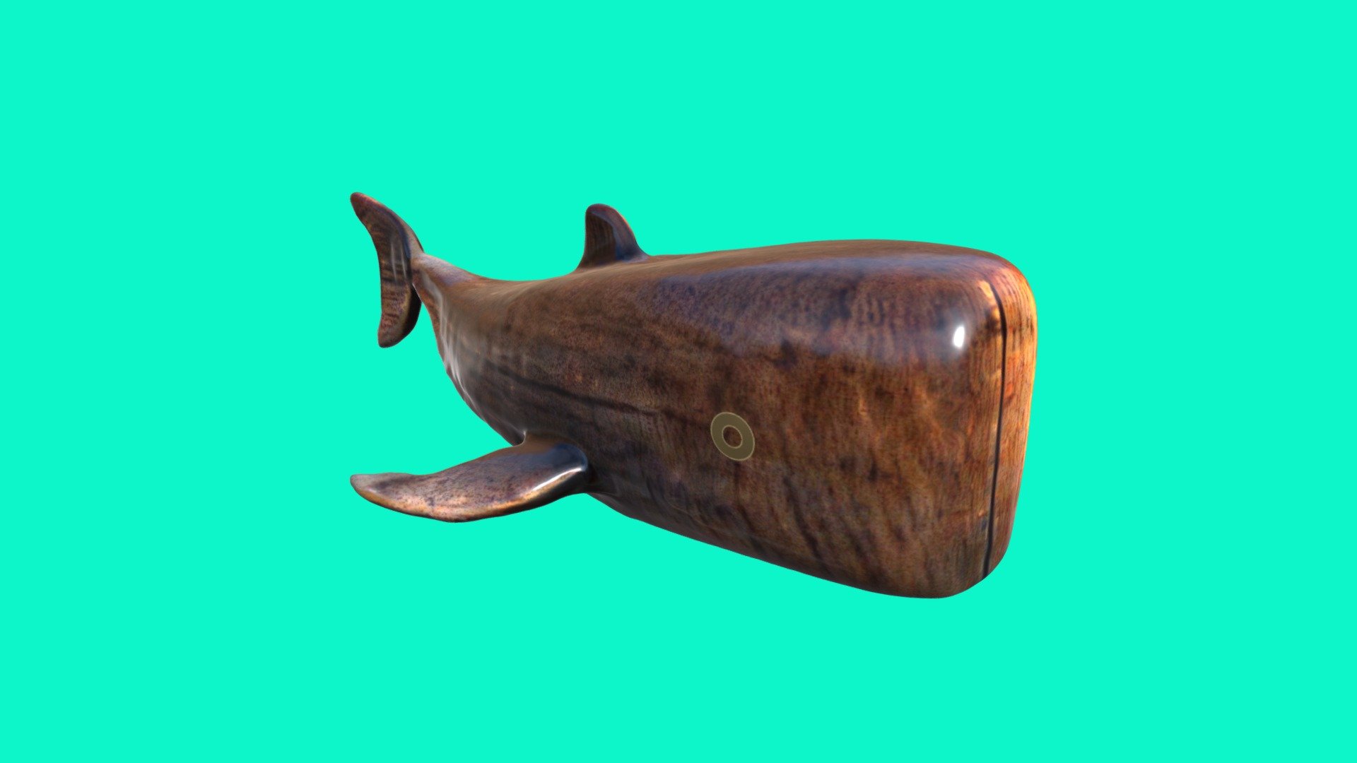 wooden whale ornament 3d model