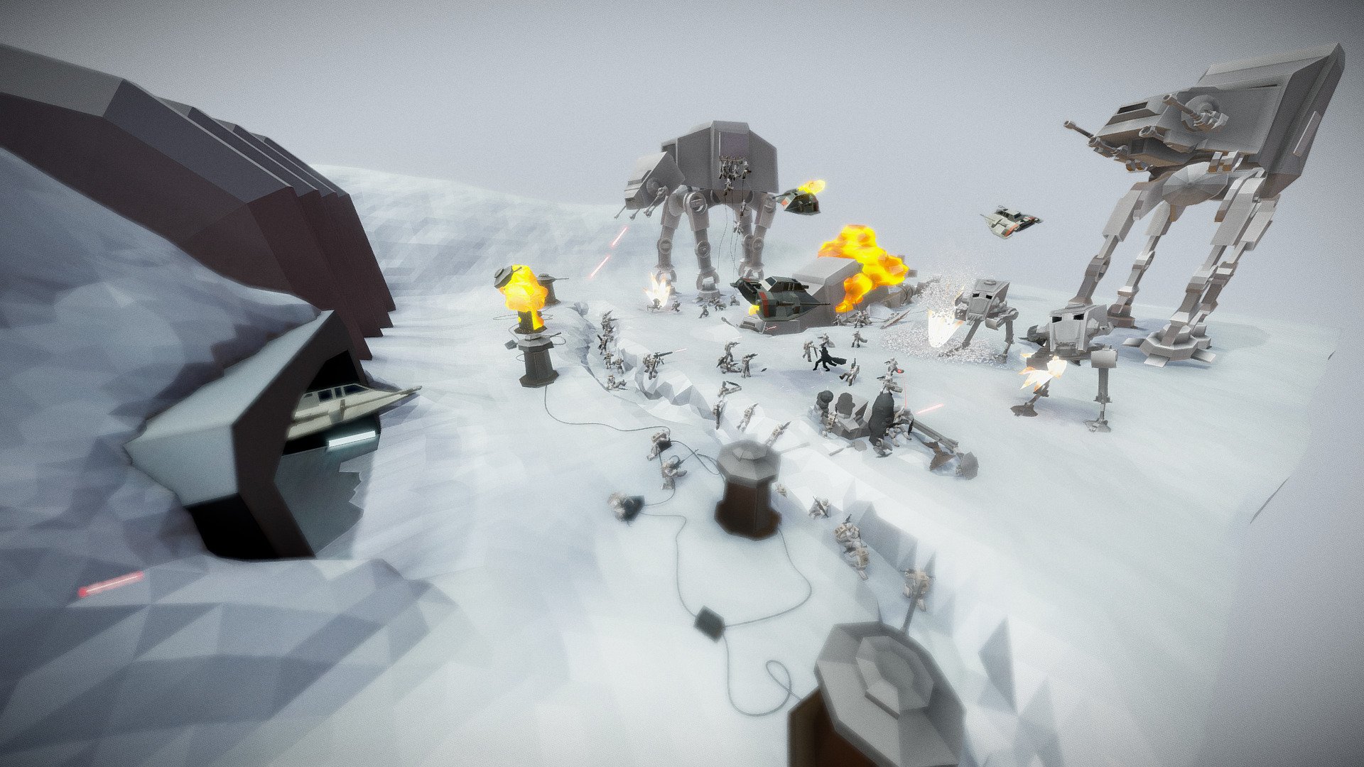 Battle For Hoth Diorama 3d model