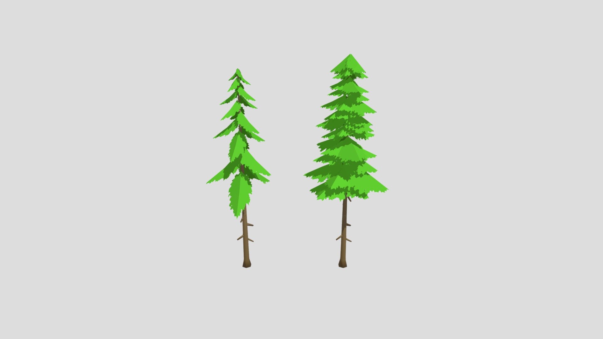 Toon Pine Trees 3d model