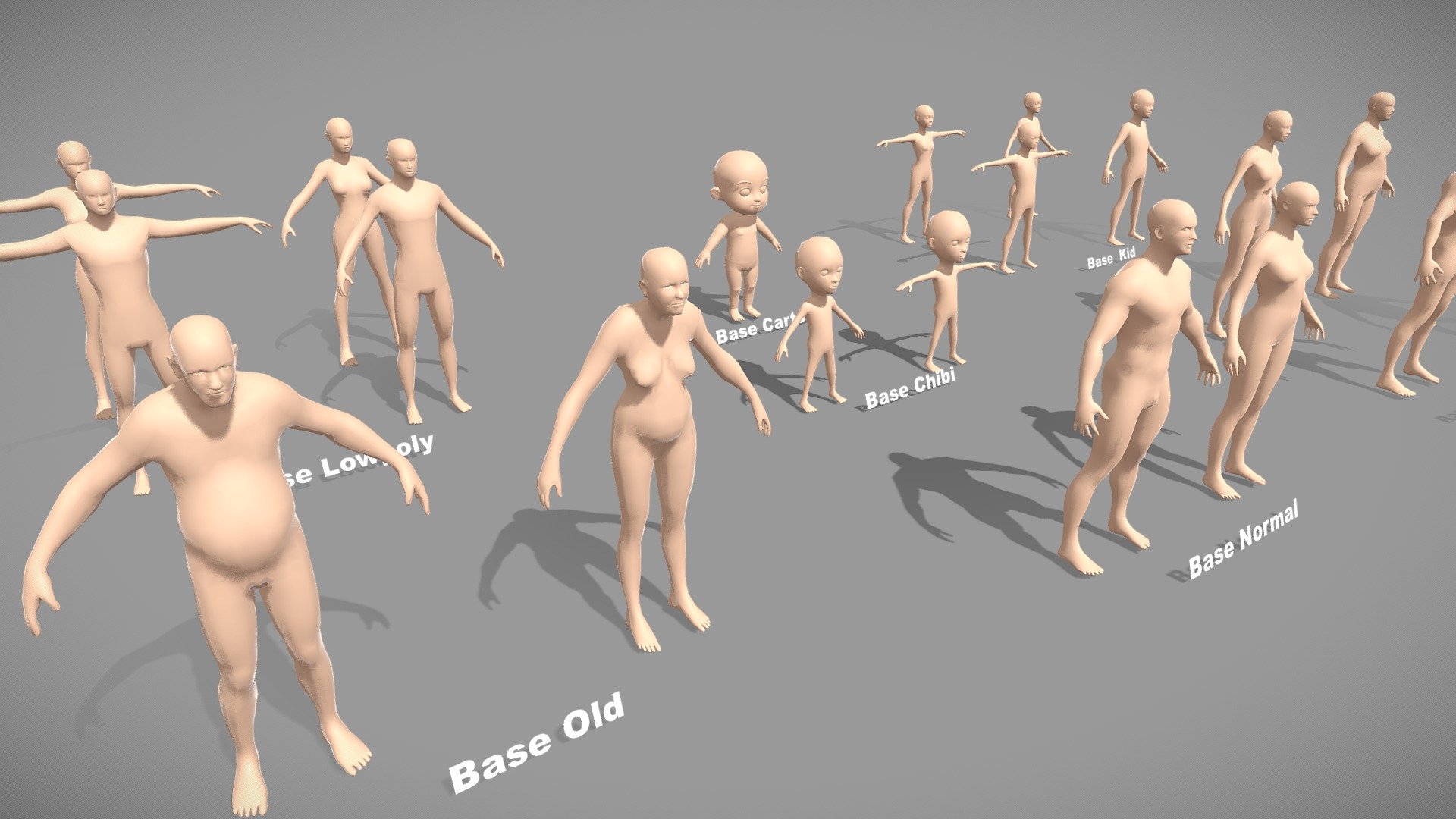 Base Meshes Character 3d model