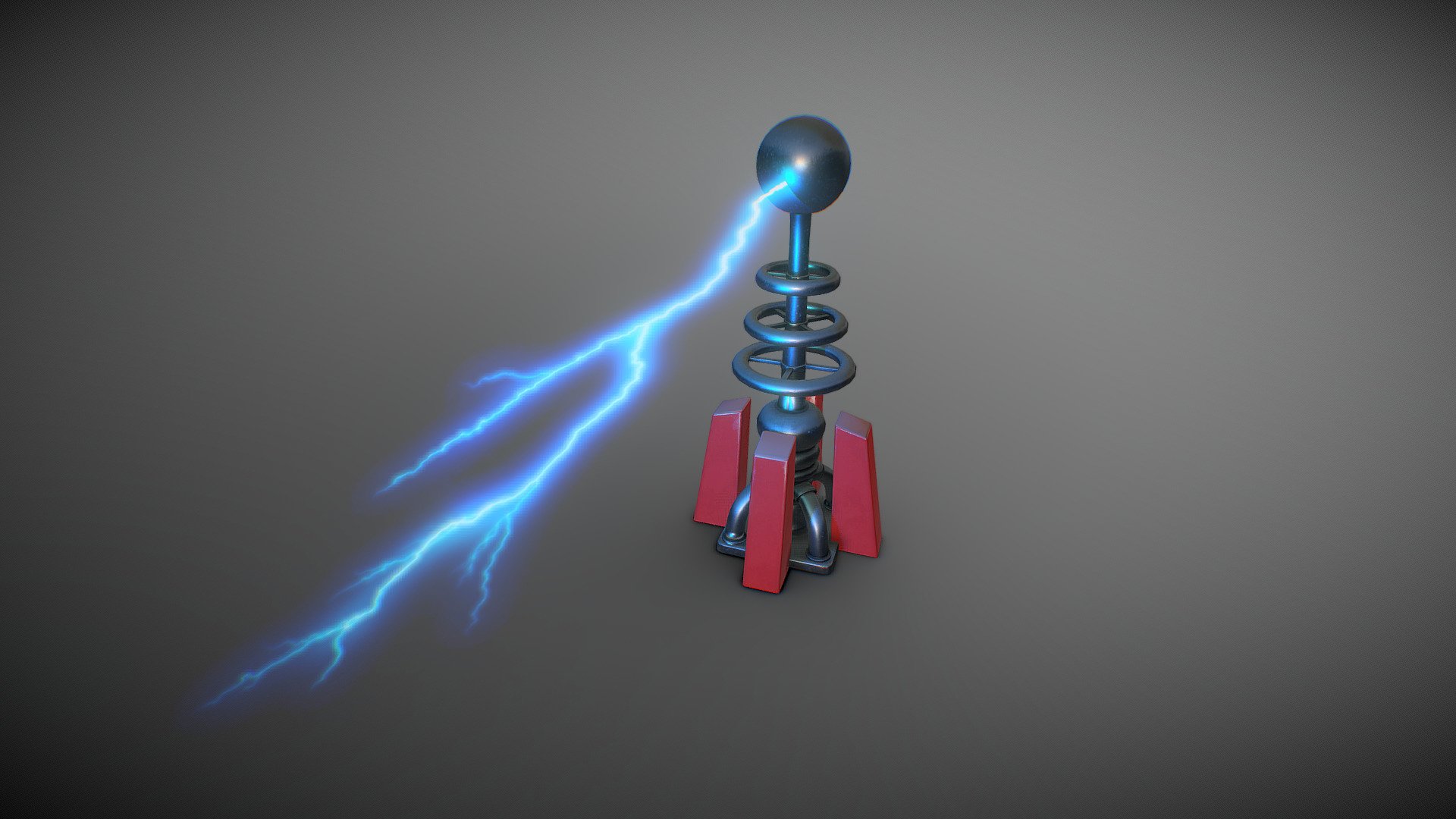 Red Alert Tesla Coil 3d model