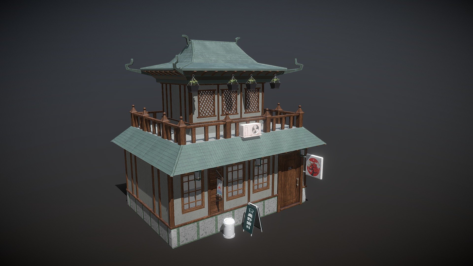 asian hause 1 3d model