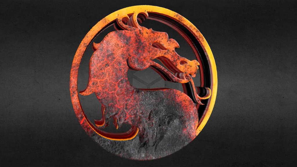 Molten Mortal Kombat Logo 3d model