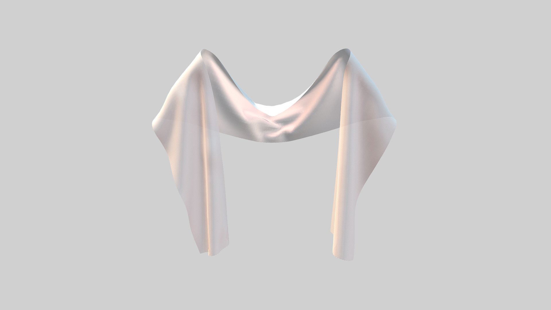 Female Over Shoulders Sheer Shawl Wrap 3d model