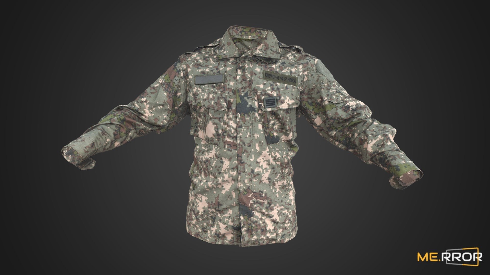 Koean military uniform top 3d model