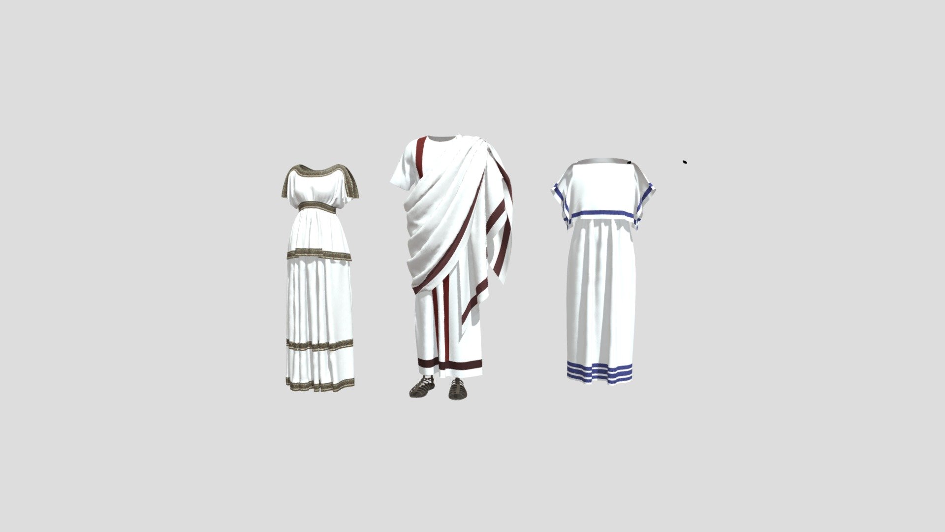 Roman style outfits 3d model