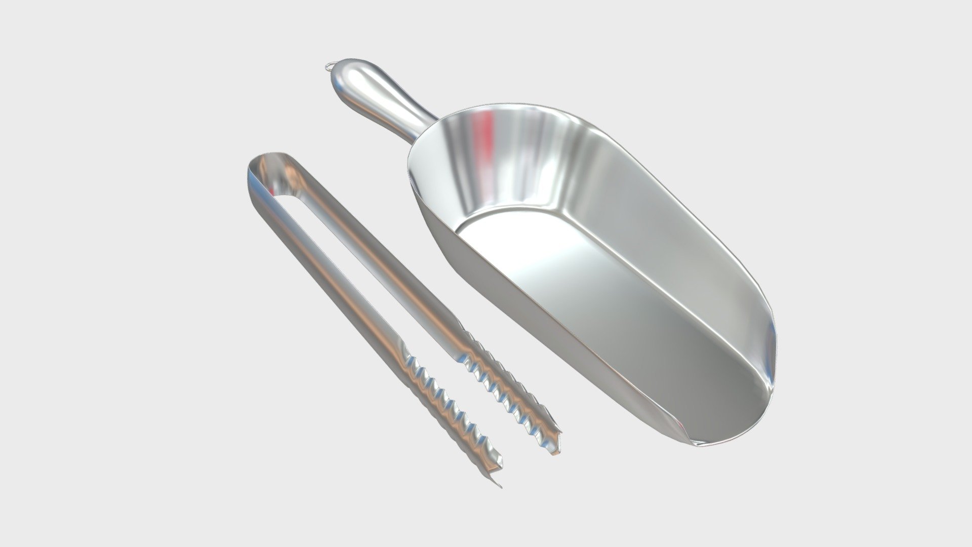 Ice scoop and tongs 3d model