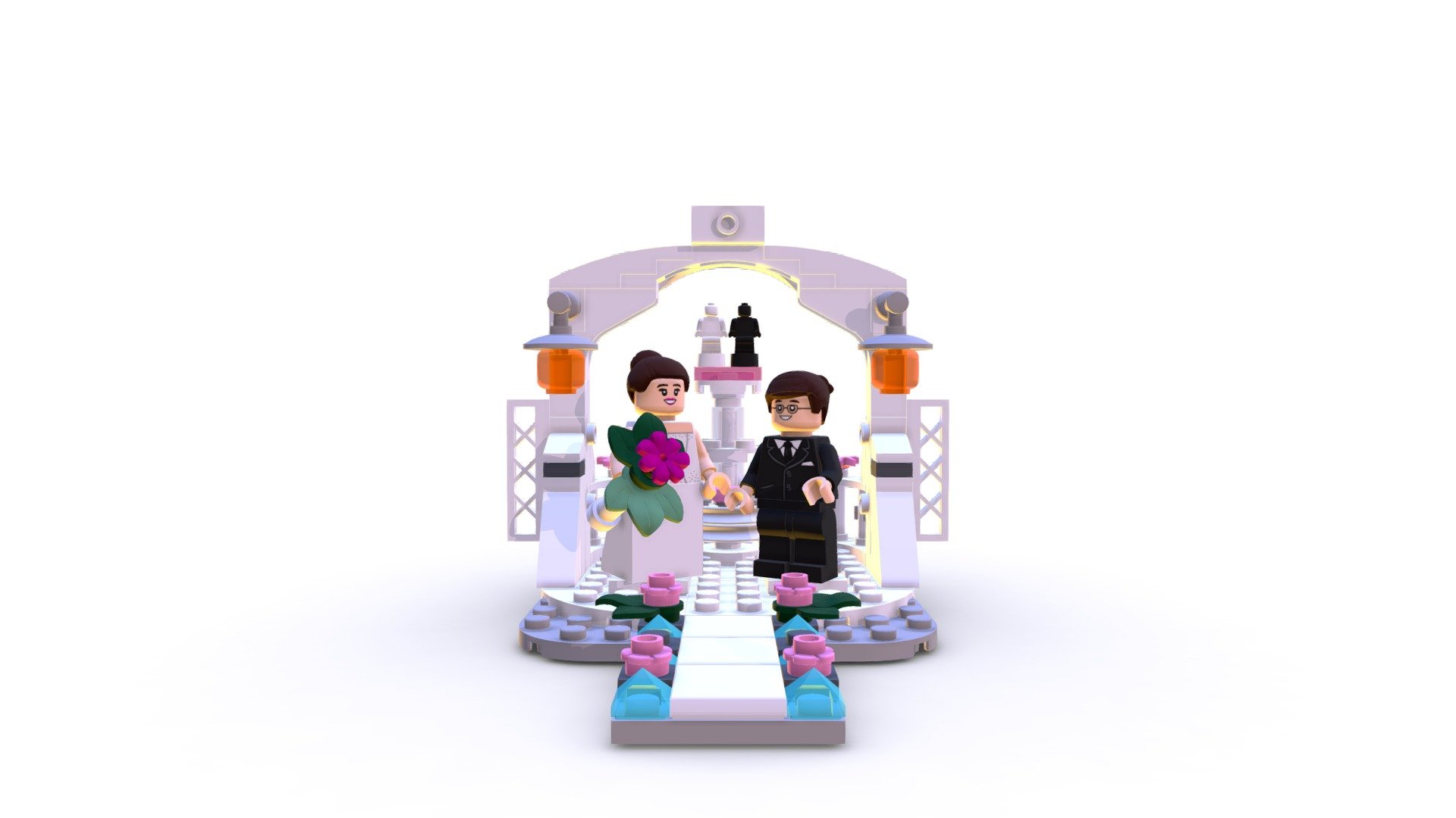 Lego Wedding | Set Cerimônia Texturizado 3d model