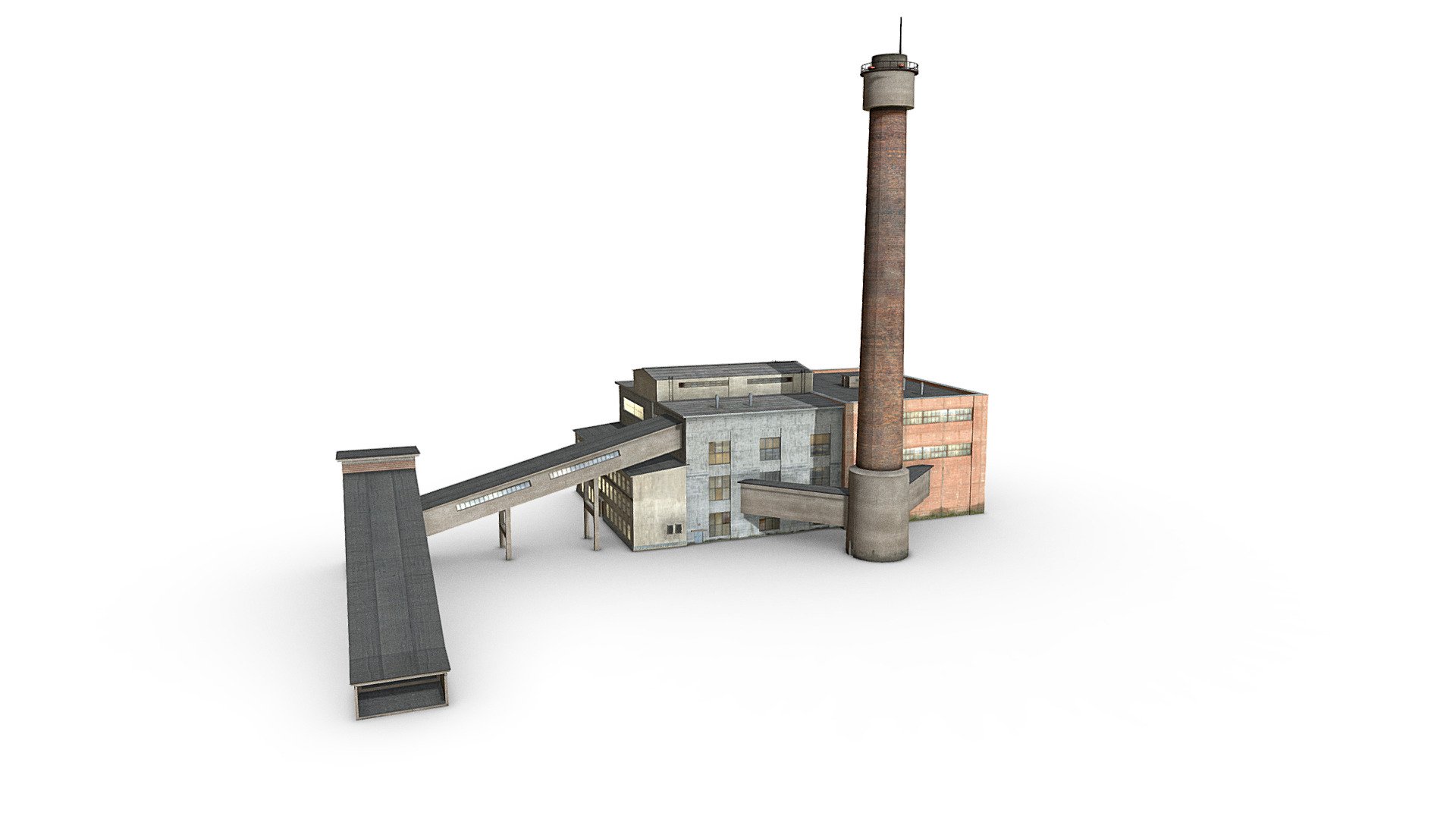 Thermal power station 3d model