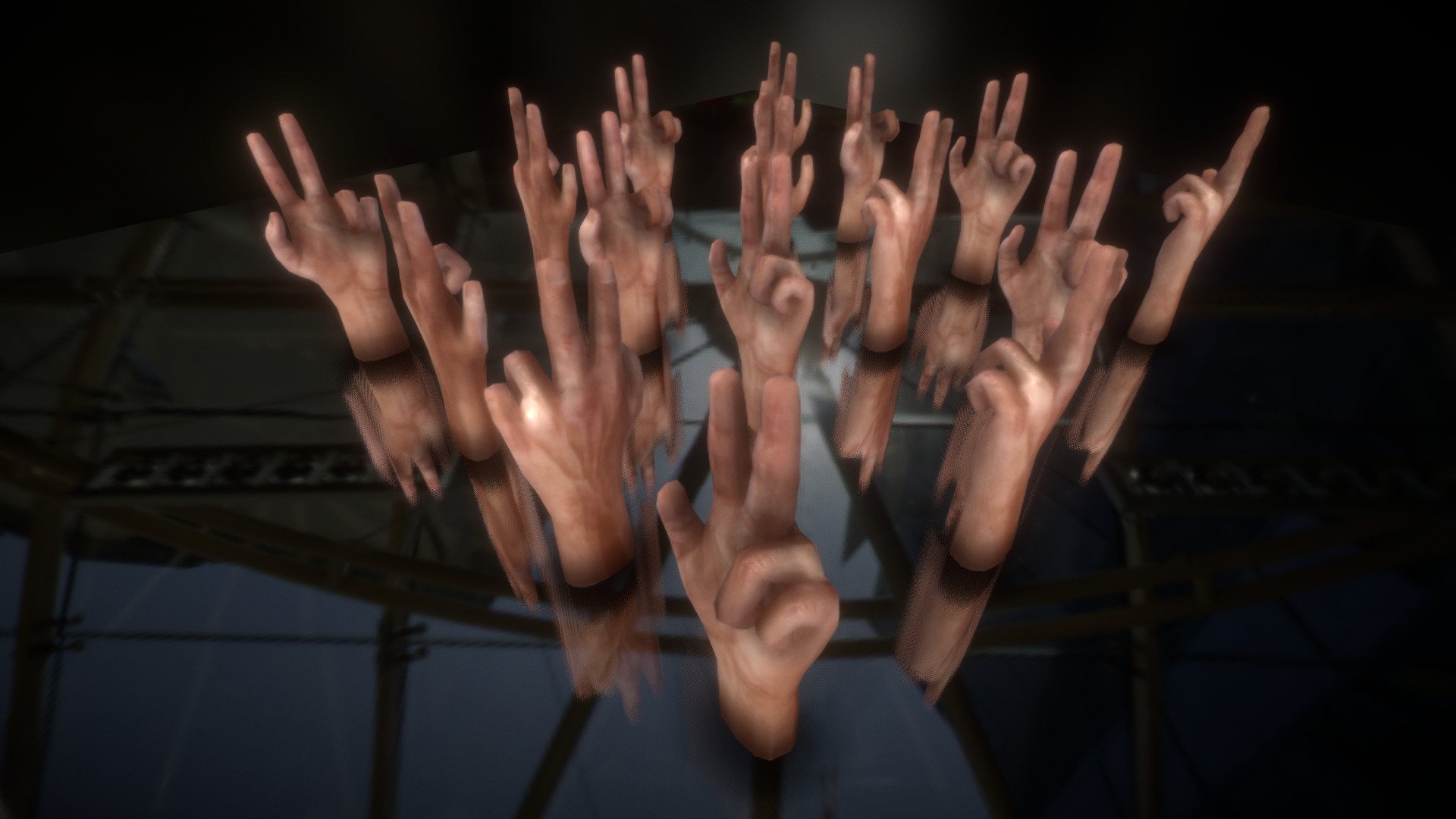 Animated Hands (Test) 3d model