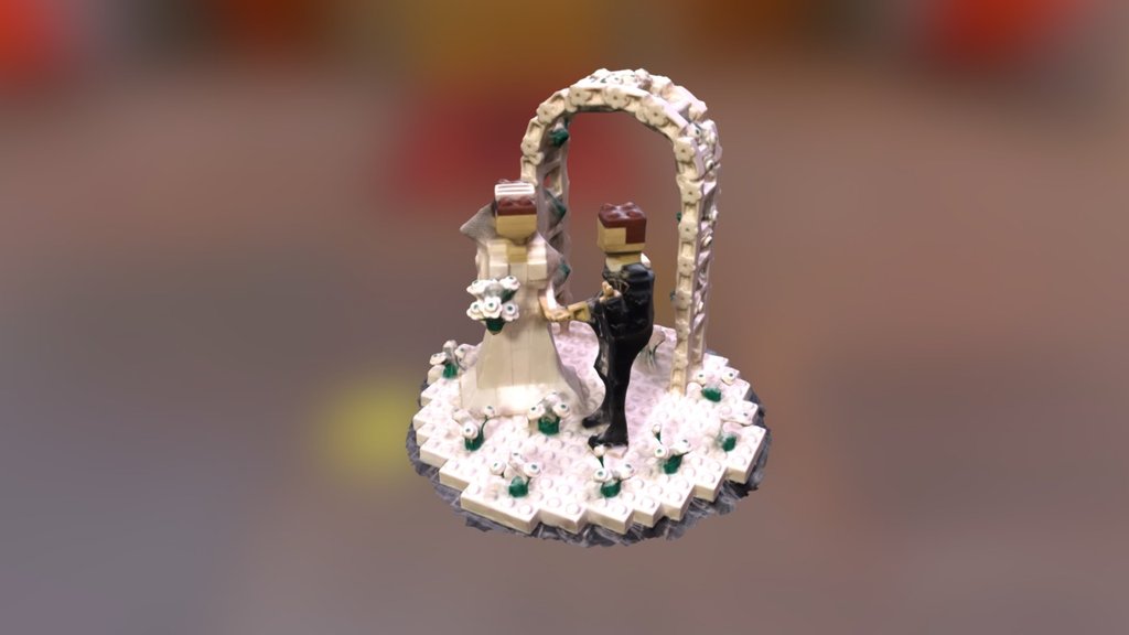 Lego Wedding Cake Topper 3d model