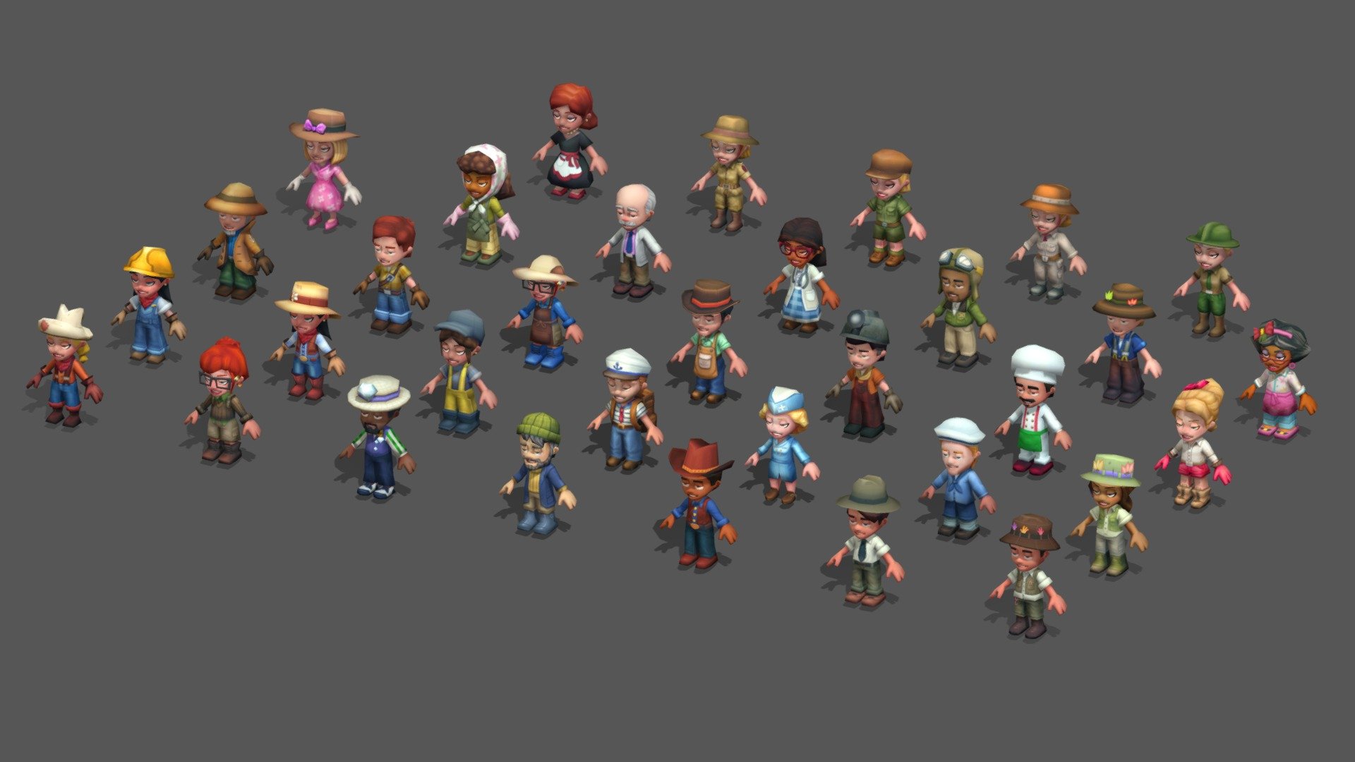 Lowpoly Characters 3d model