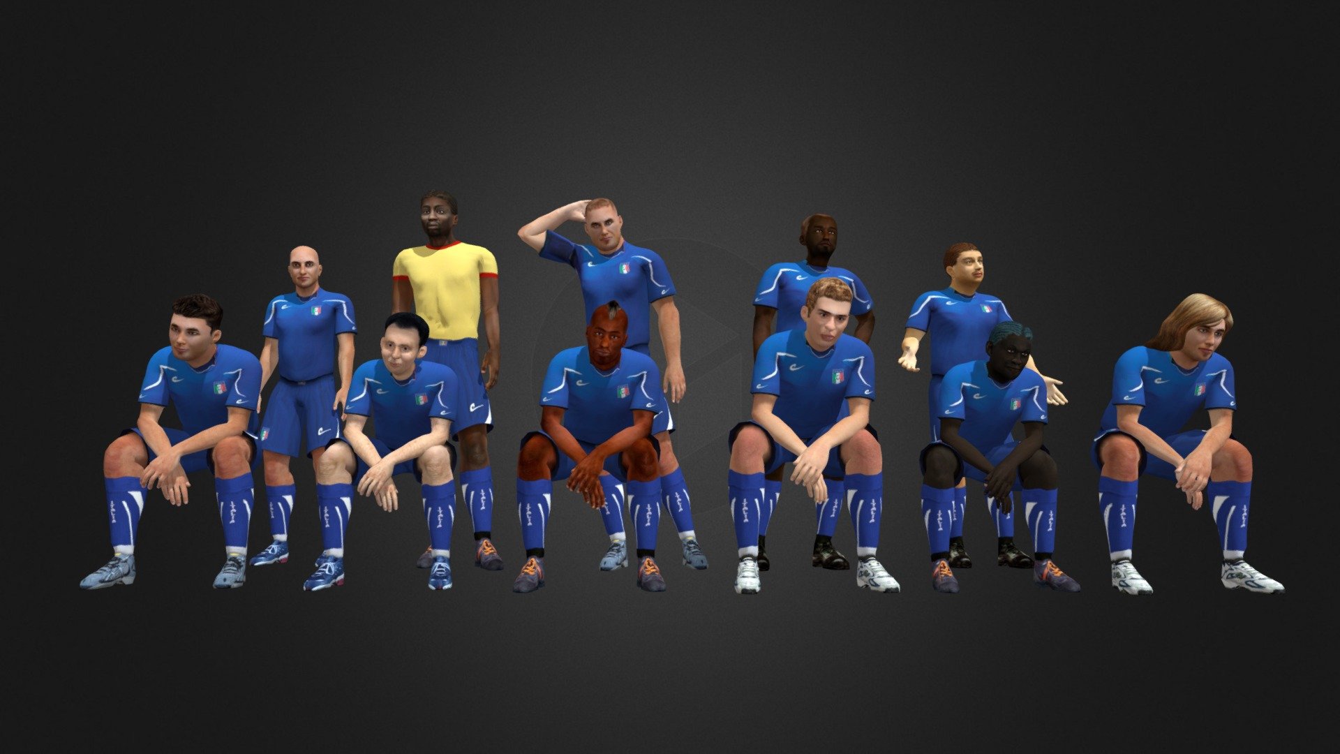 football team 3d model