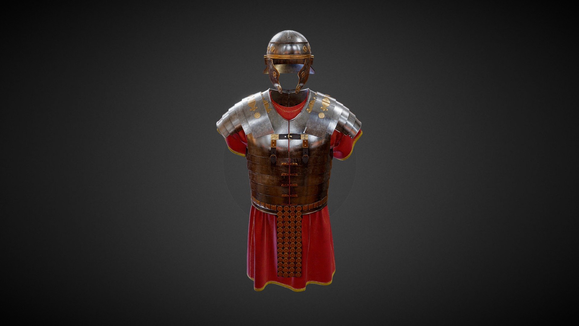 Lorica segmentata met galea 3d model