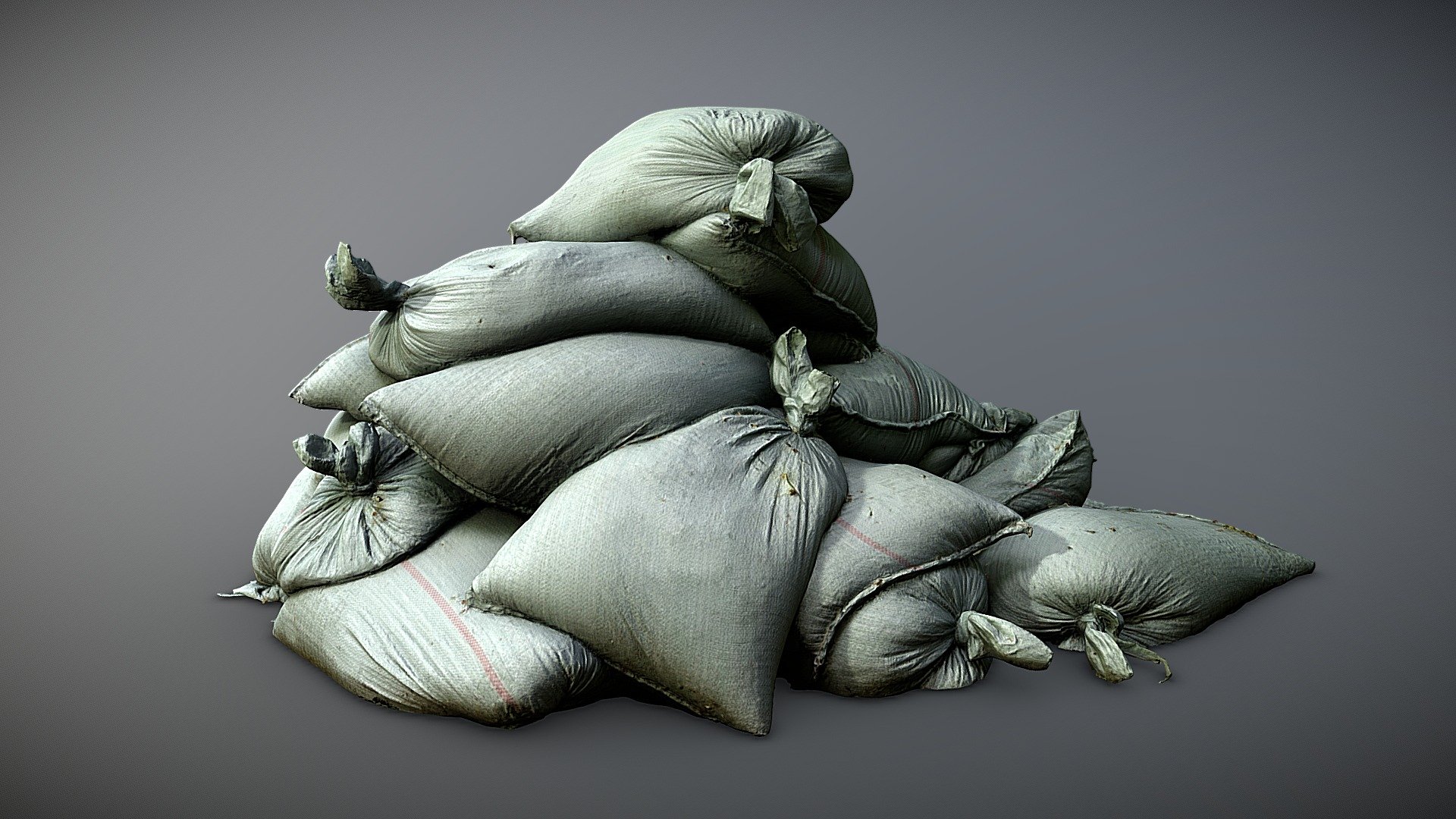 Bags Of Construction Debris 3d model