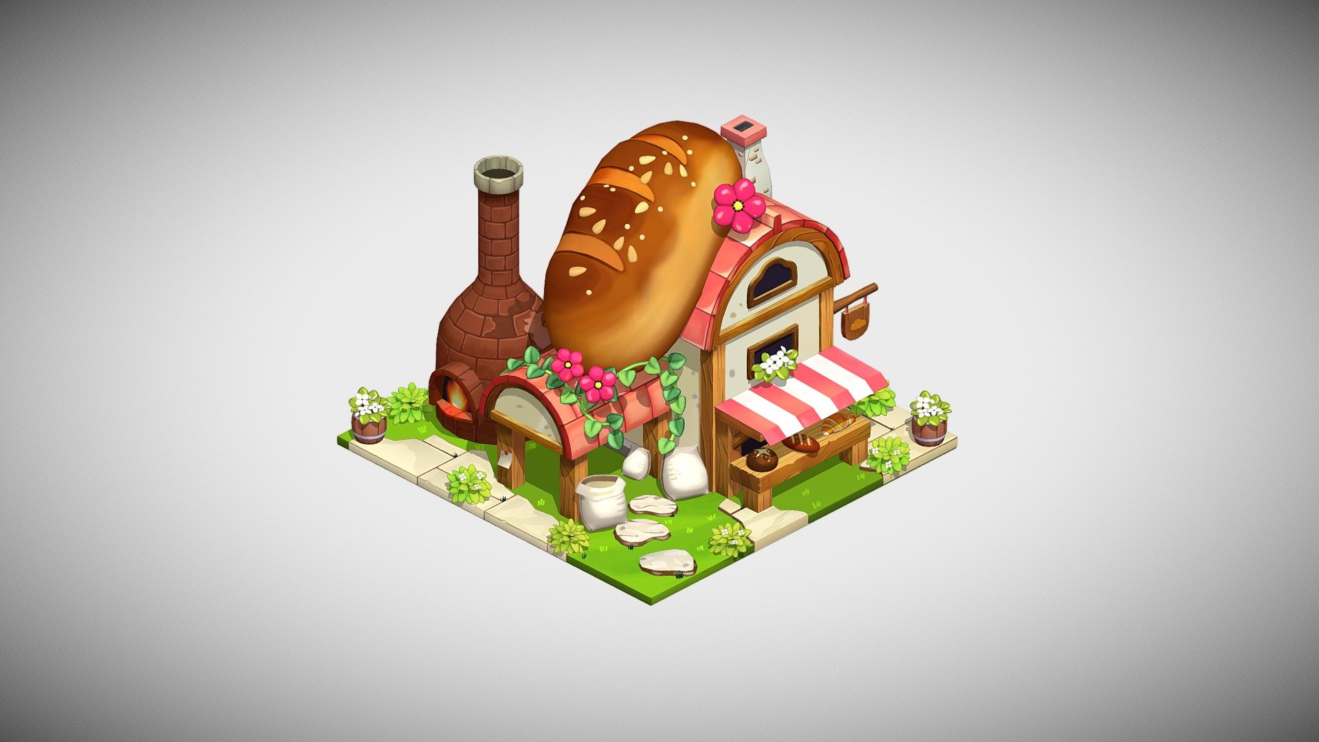 Bakery House 3d model