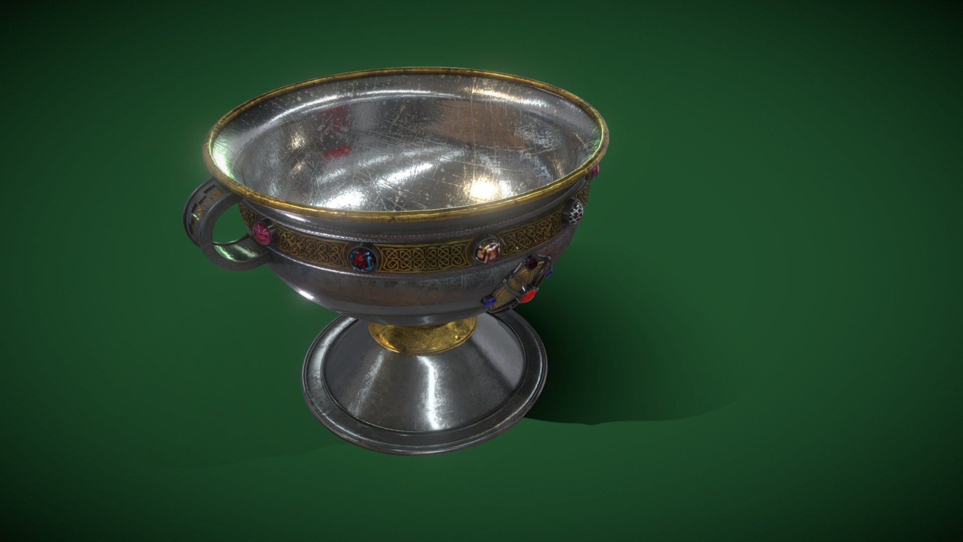 MEDIEVAL SILVER AND GOLD CHALICE CUP 3d model