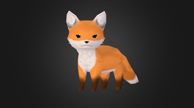 Lowpoly Toon Fox 3d model