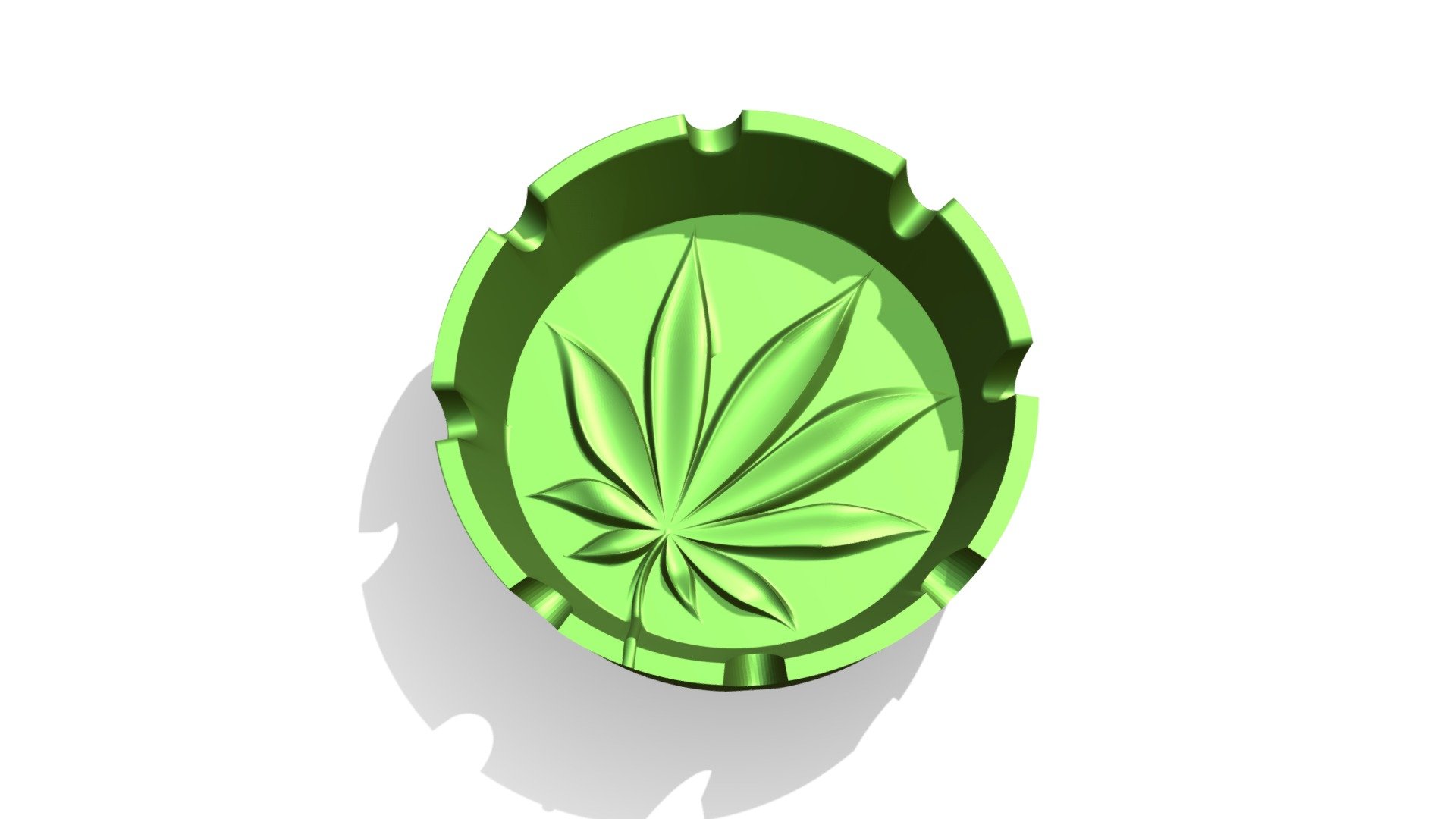 Ashtray with MJ leaf 3d model