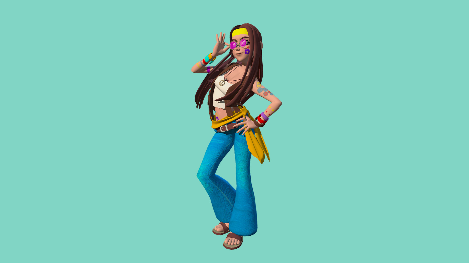 Hippie 3d model