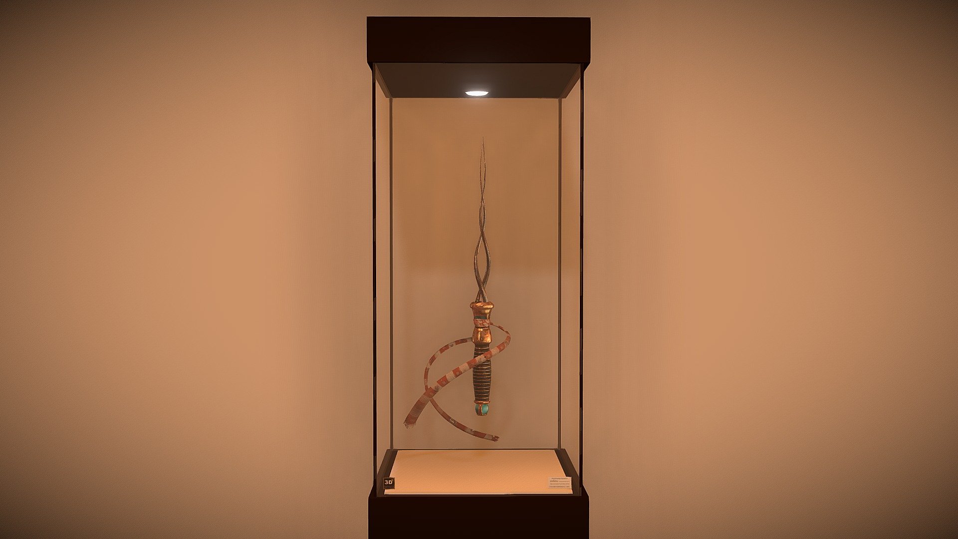 Dague torsadée et vitrine 3d model