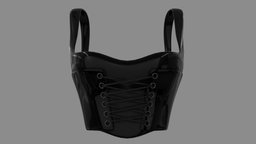 Latex lace corset top / bustier shirt