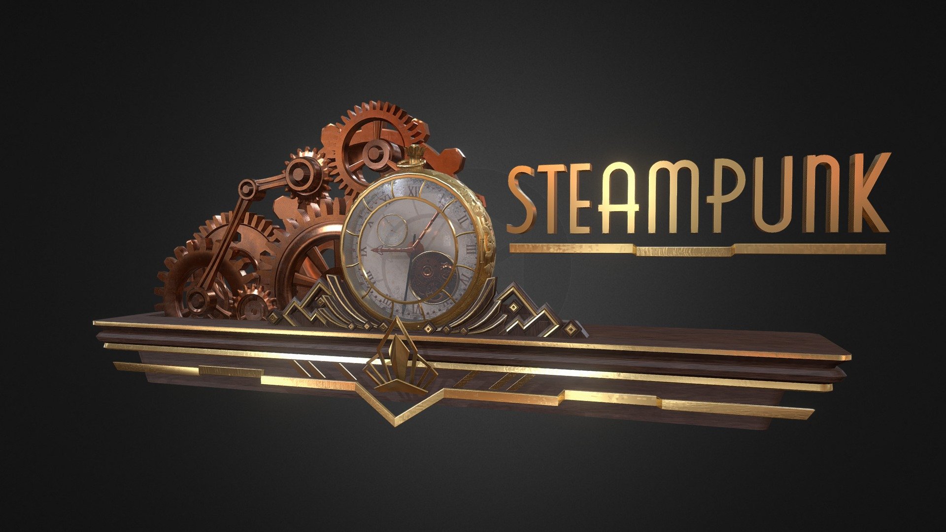 Steampunk_clock 3d model