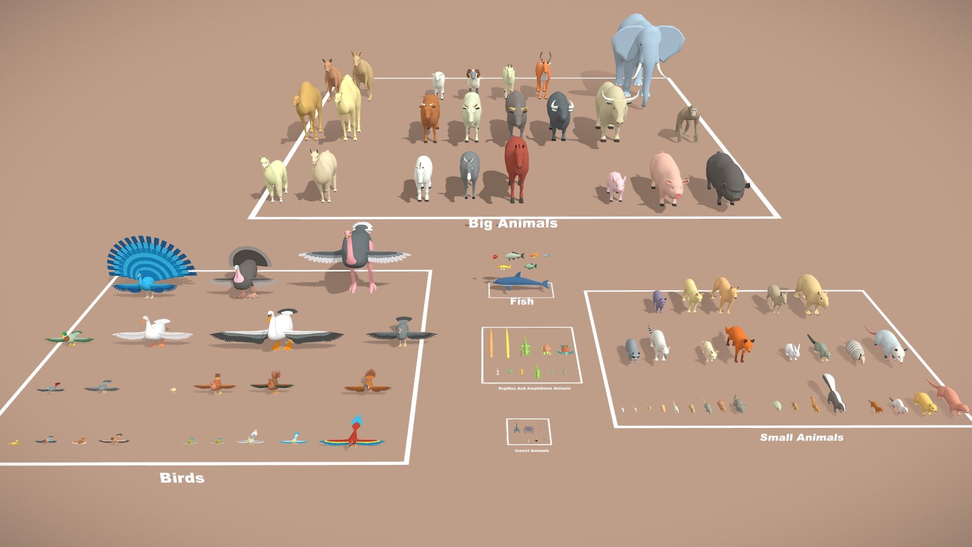 Animal Collection Lowpoly 3d model