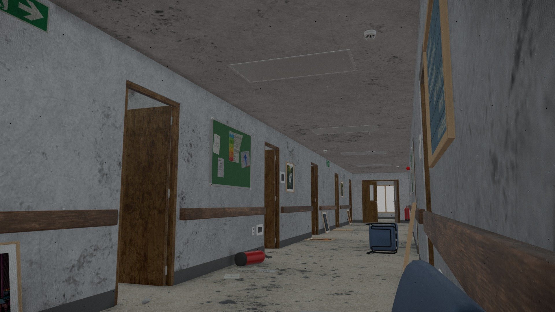 Abandoned Hospital Corridor 3d model