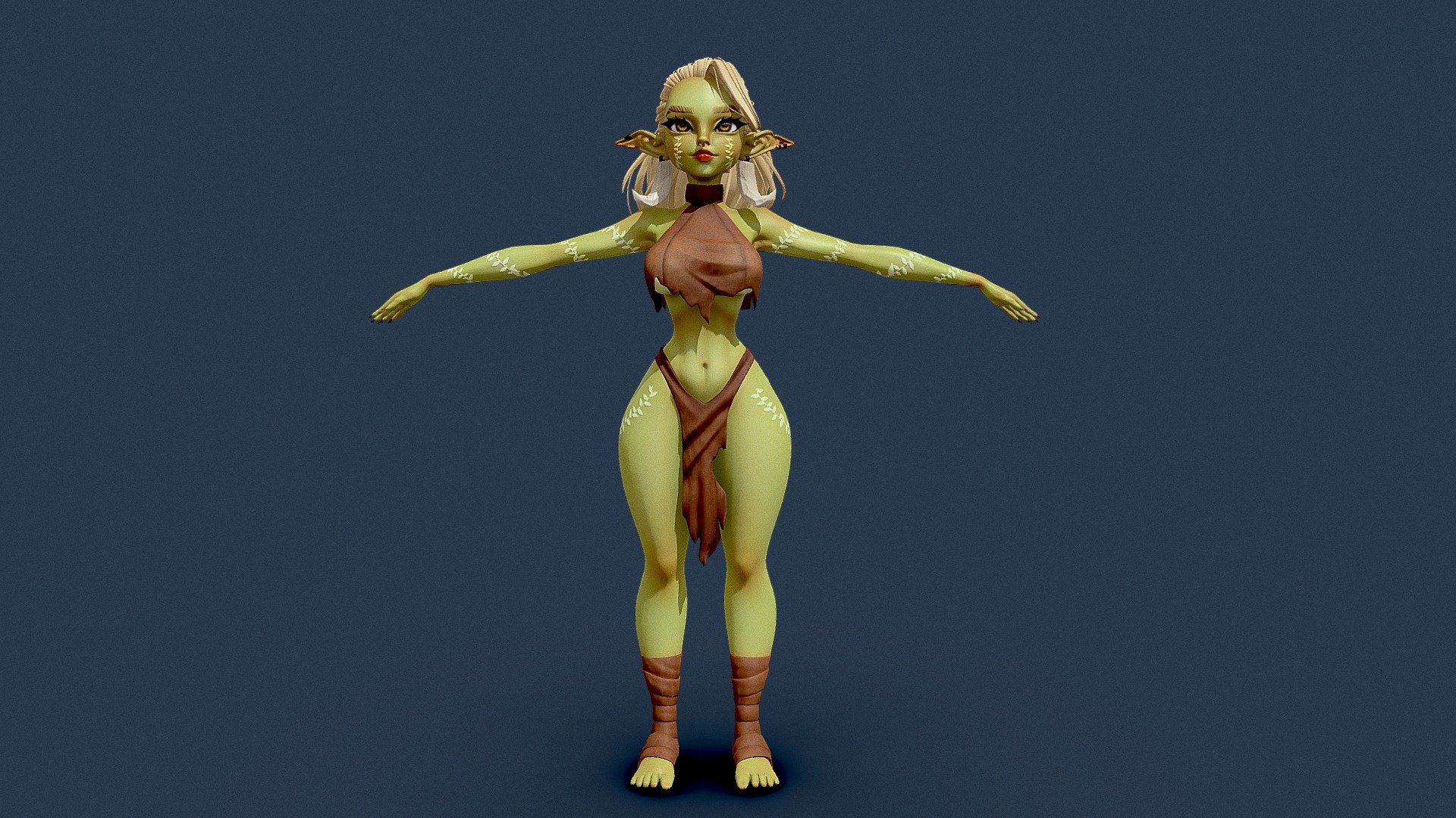 GameReady female оrc сharacter 3d model