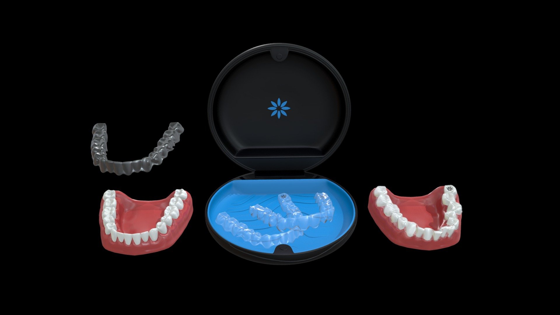 Aligners for teeth / Invisible braces Animation 3d model