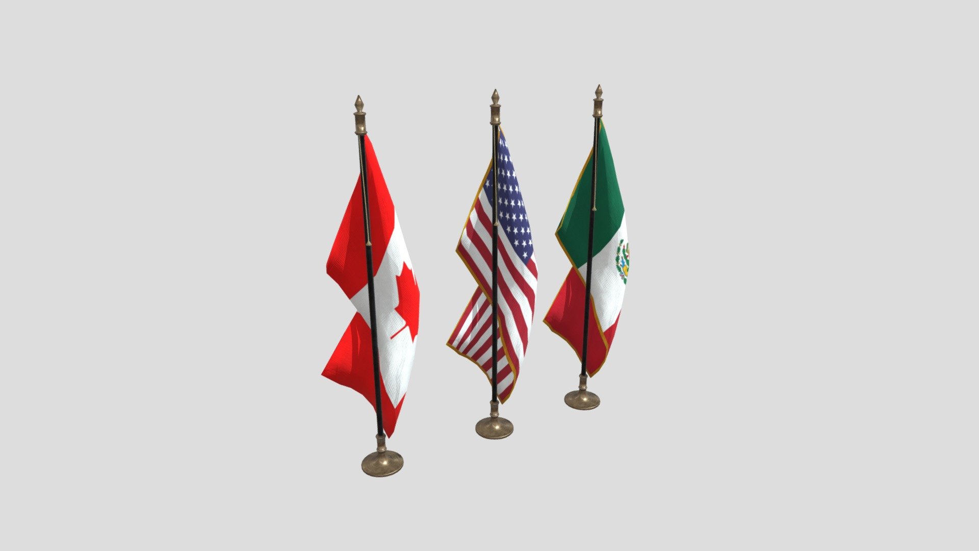 Small Country Flags 4K and 2K 3d model