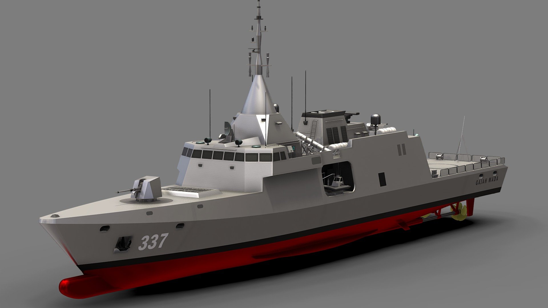 KRI Gajah Mada 337 (Gowind Frigate) 3d model