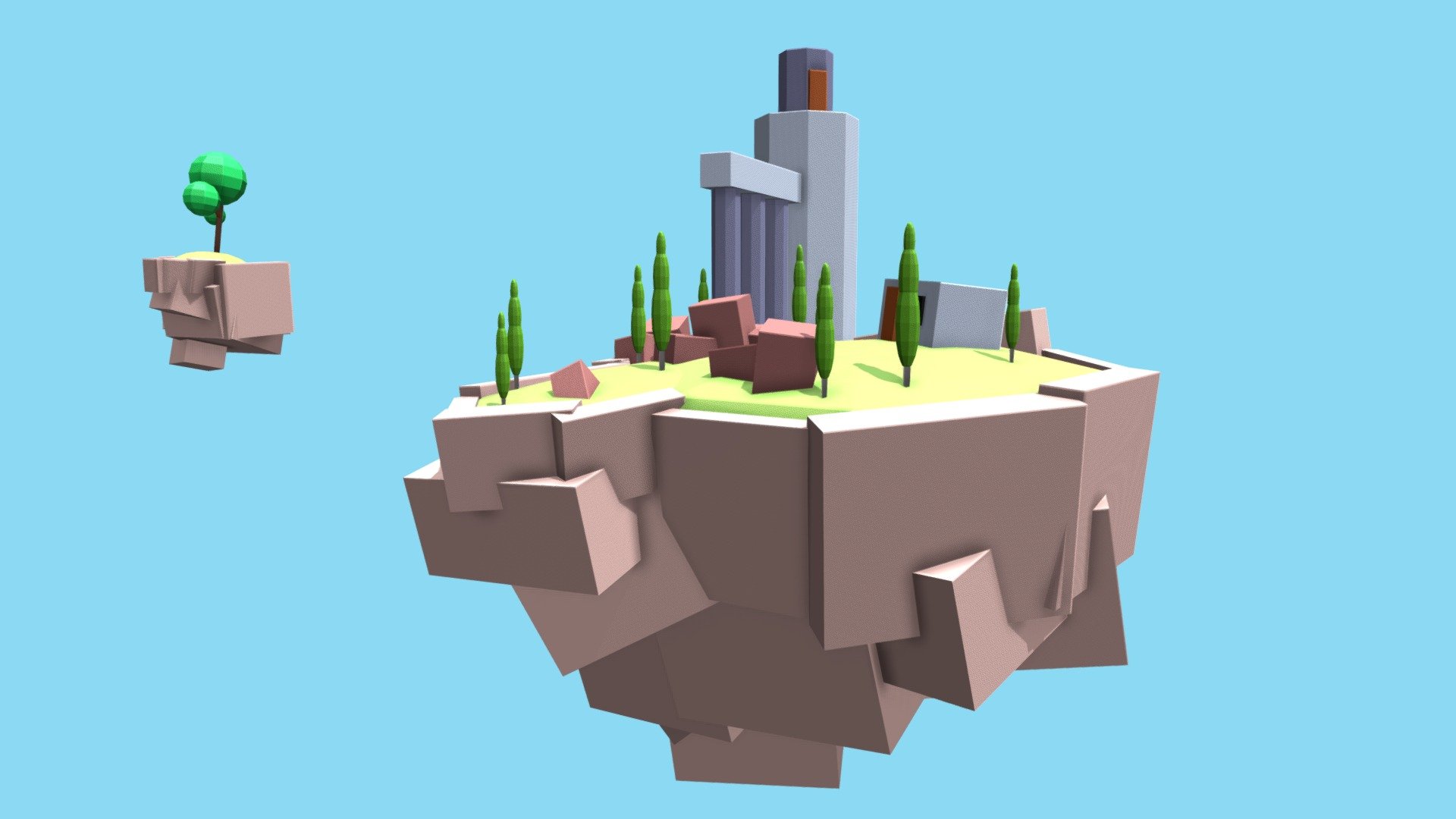 Primitive Floating Isles 3d model